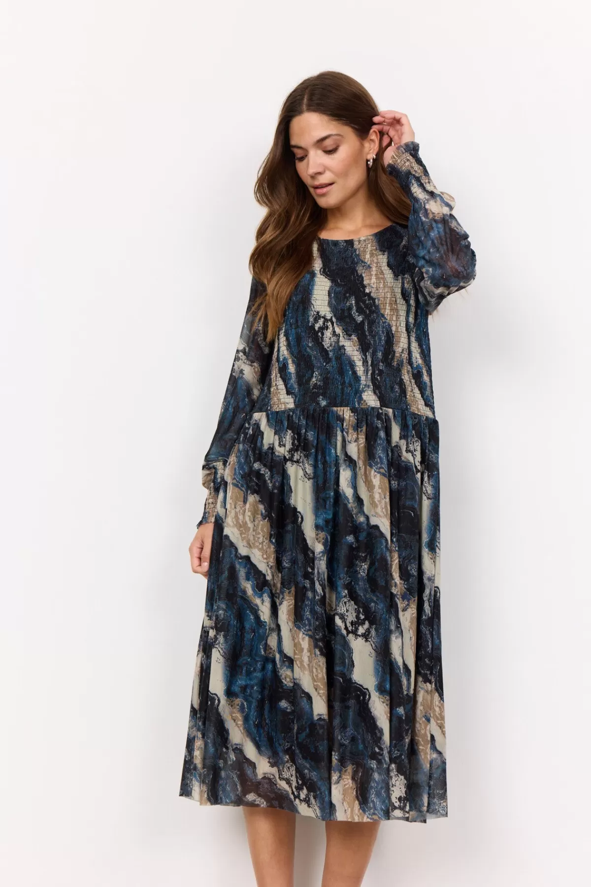 Soyaconcept Dresses-SC-ALDA AOP 56 Dress Blue