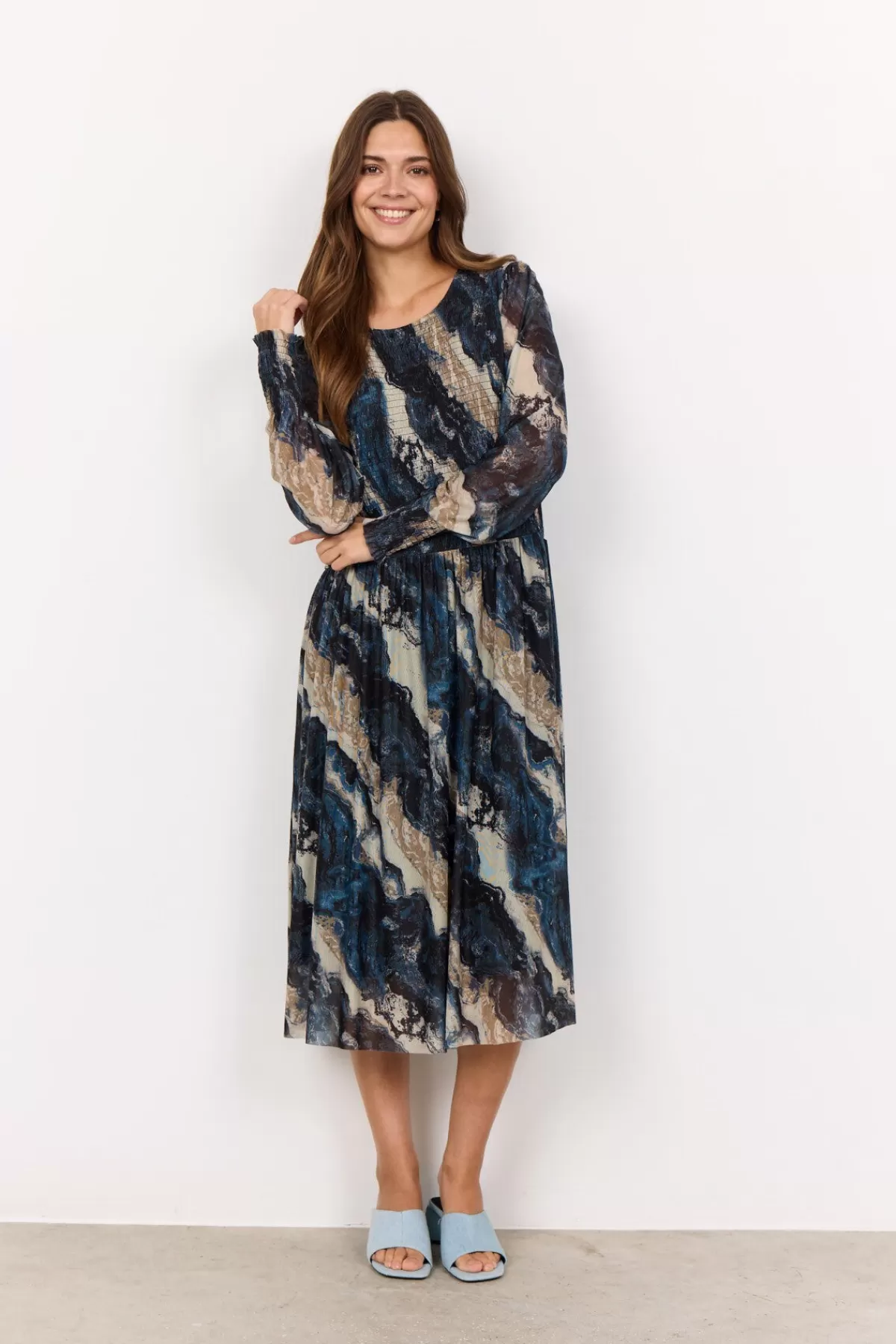 Soyaconcept Dresses-SC-ALDA AOP 56 Dress Blue