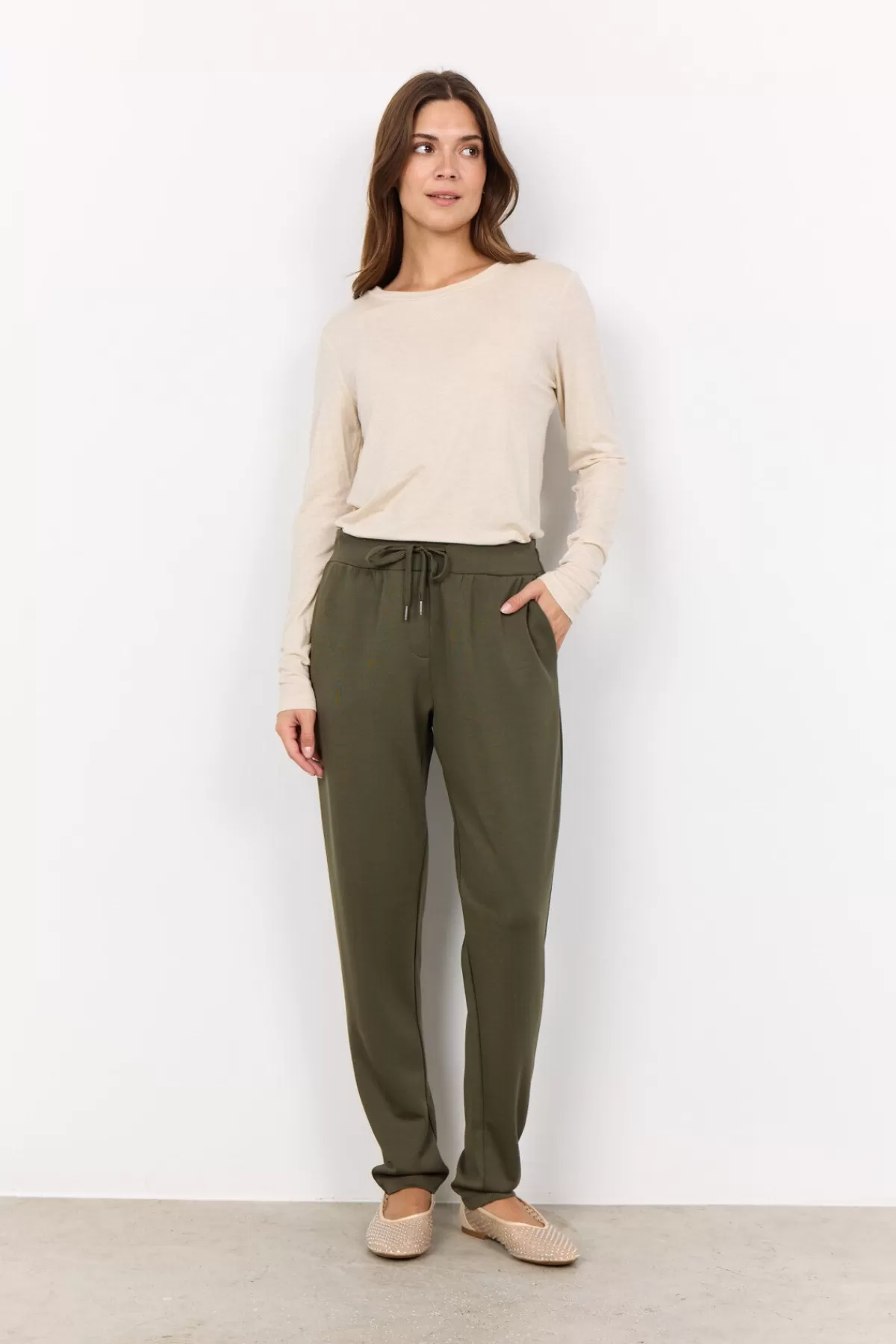 Soyaconcept Comfy | Pants-SC-BANU 157 Pants Dark green