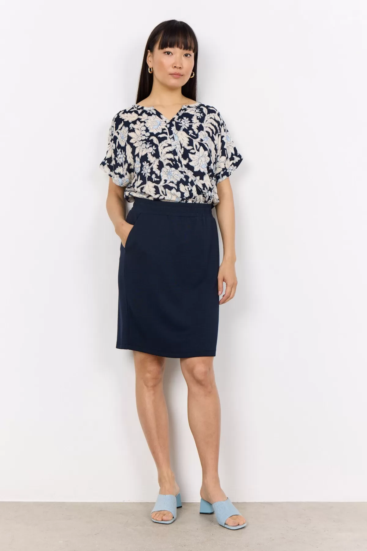 Soyaconcept Comfy | Skirts-SC-BANU 160 Skirt Navy