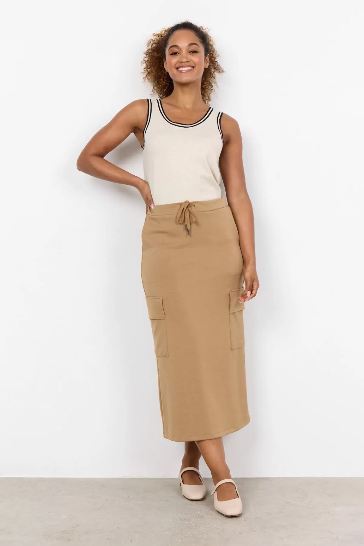 Soyaconcept Comfy | Skirts-SC-BANU 189 Skirt Camel