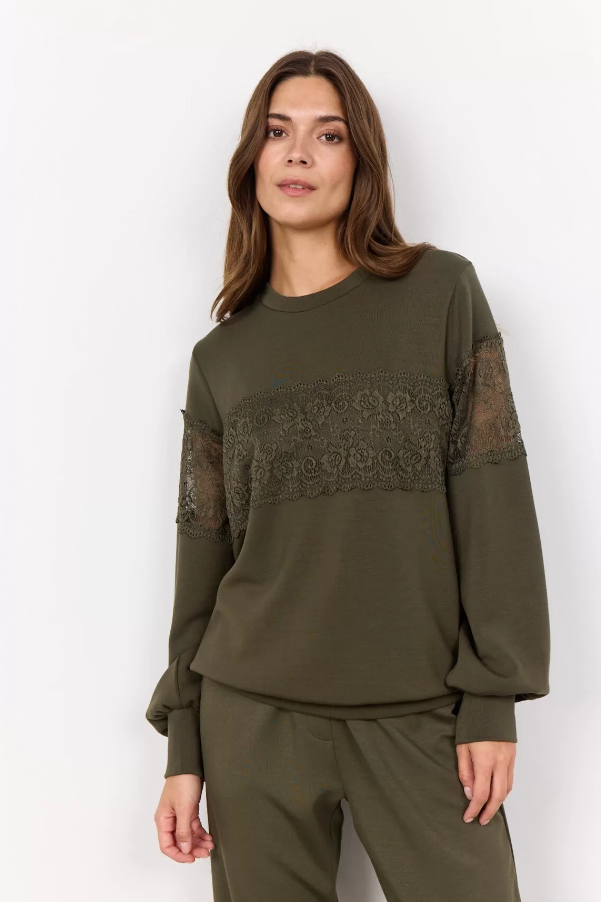 Soyaconcept Blouses And Shirts | Comfy-SC-BANU 201 Sweatshirt Dark green