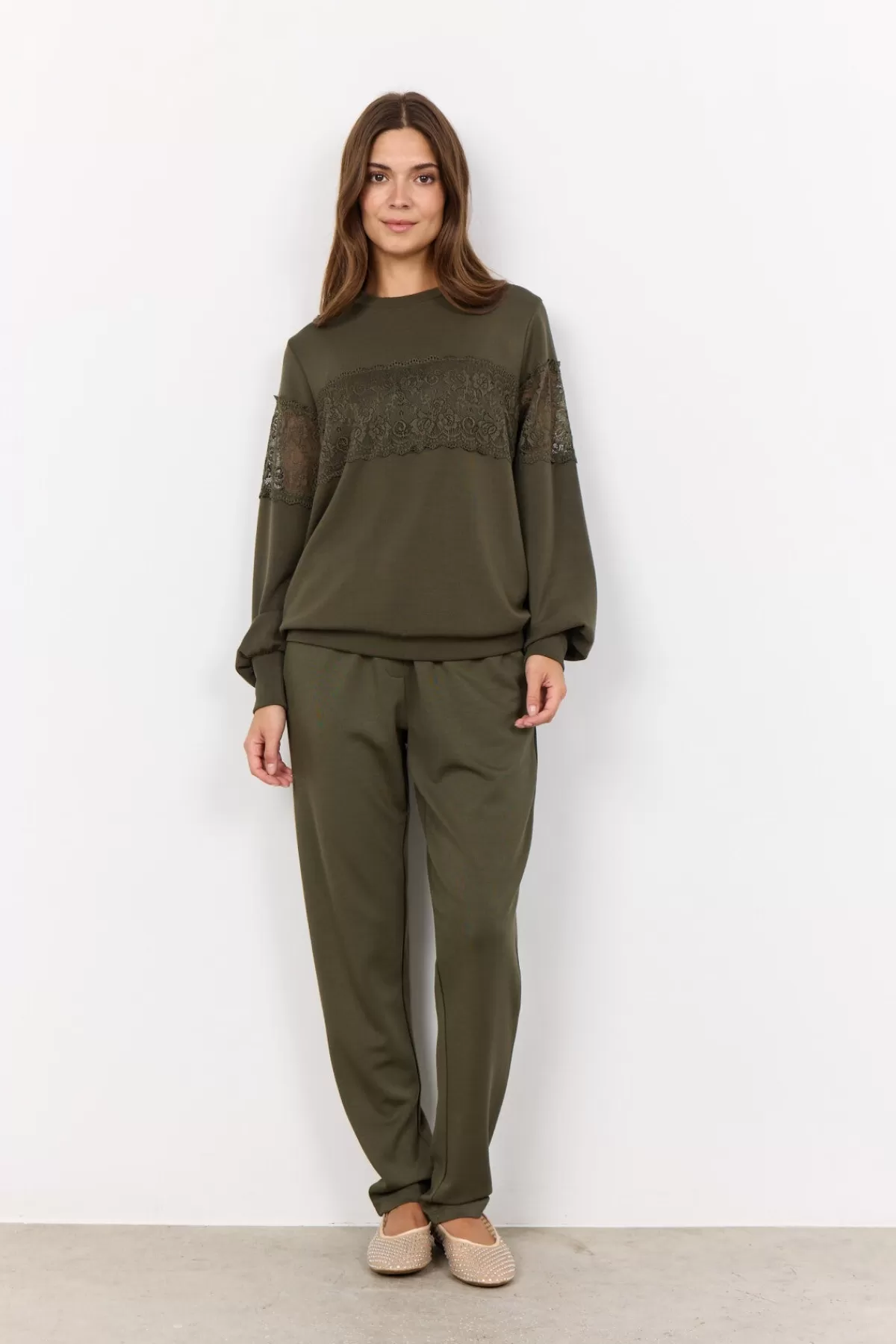 Soyaconcept Blouses And Shirts | Comfy-SC-BANU 201 Sweatshirt Dark green
