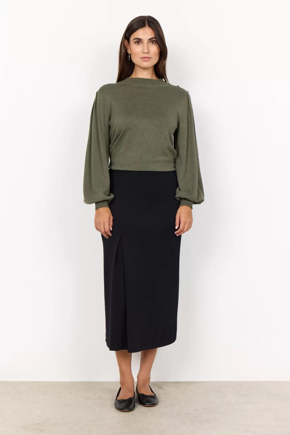 Soyaconcept Comfy | Skirts-SC-BANU 204 Skirt Black