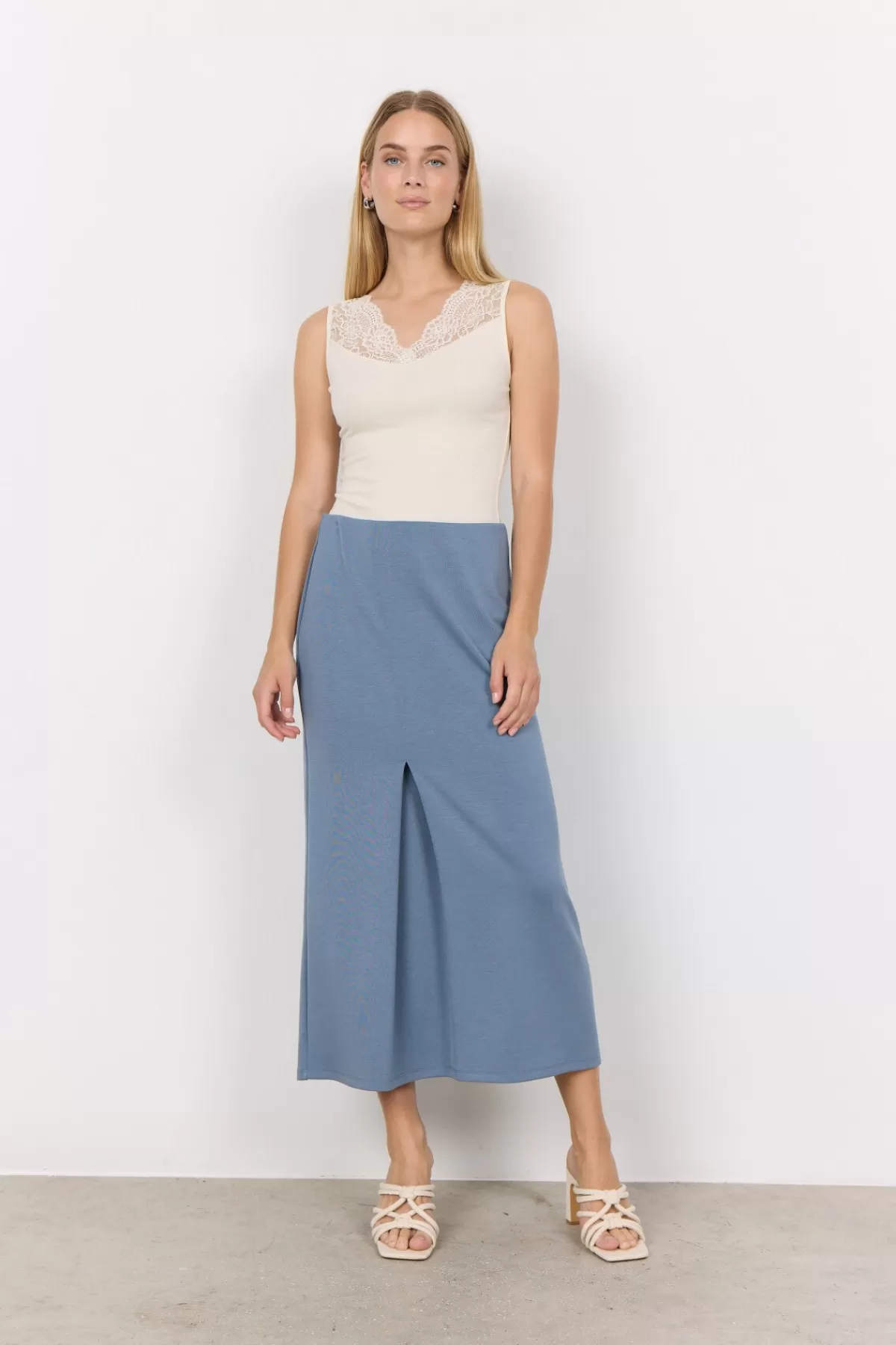 Soyaconcept Comfy | Skirts-SC-BANU 204 Skirt Blue