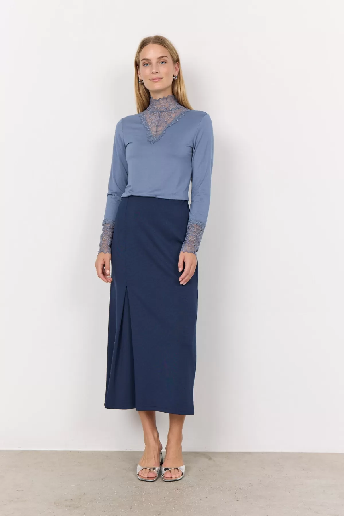 Soyaconcept Comfy | Skirts-SC-BANU 204 Skirt Dark blue