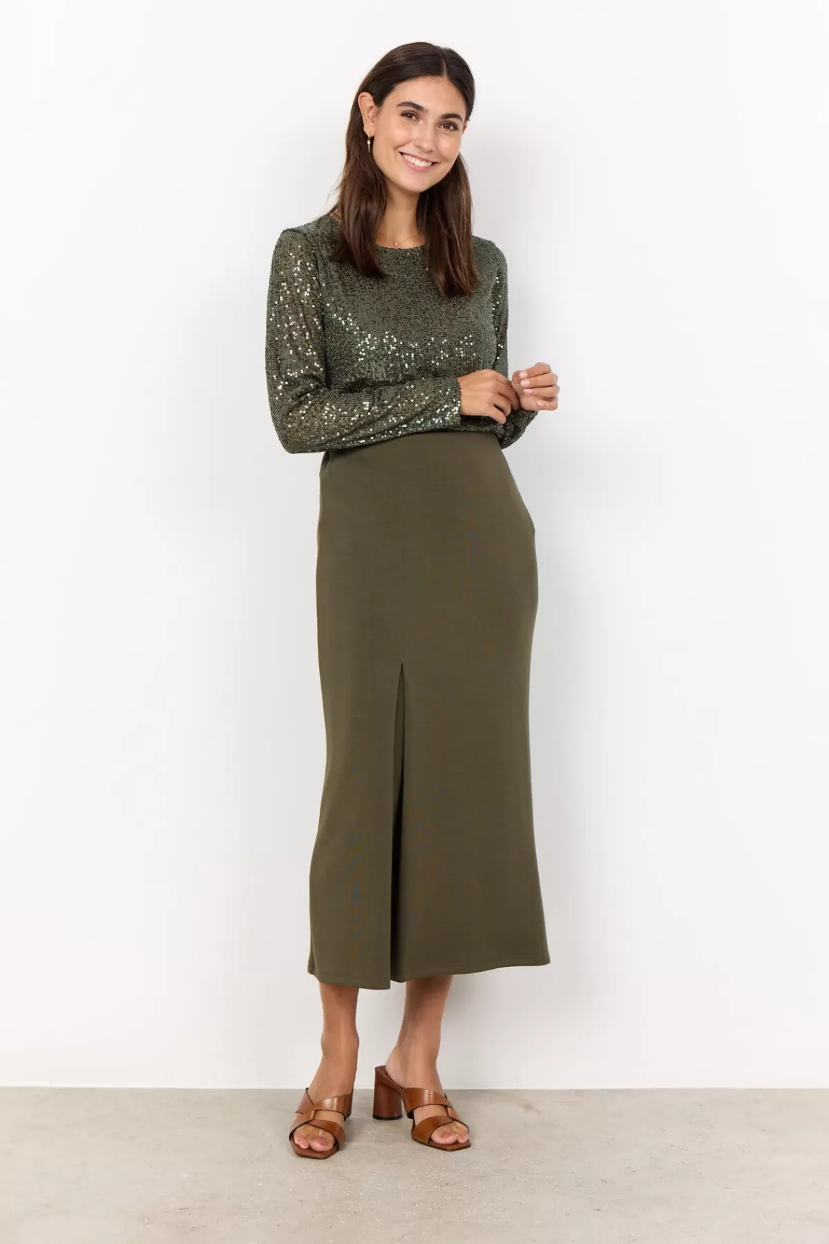 Soyaconcept Comfy | Skirts-SC-BANU 204 Skirt Dark green