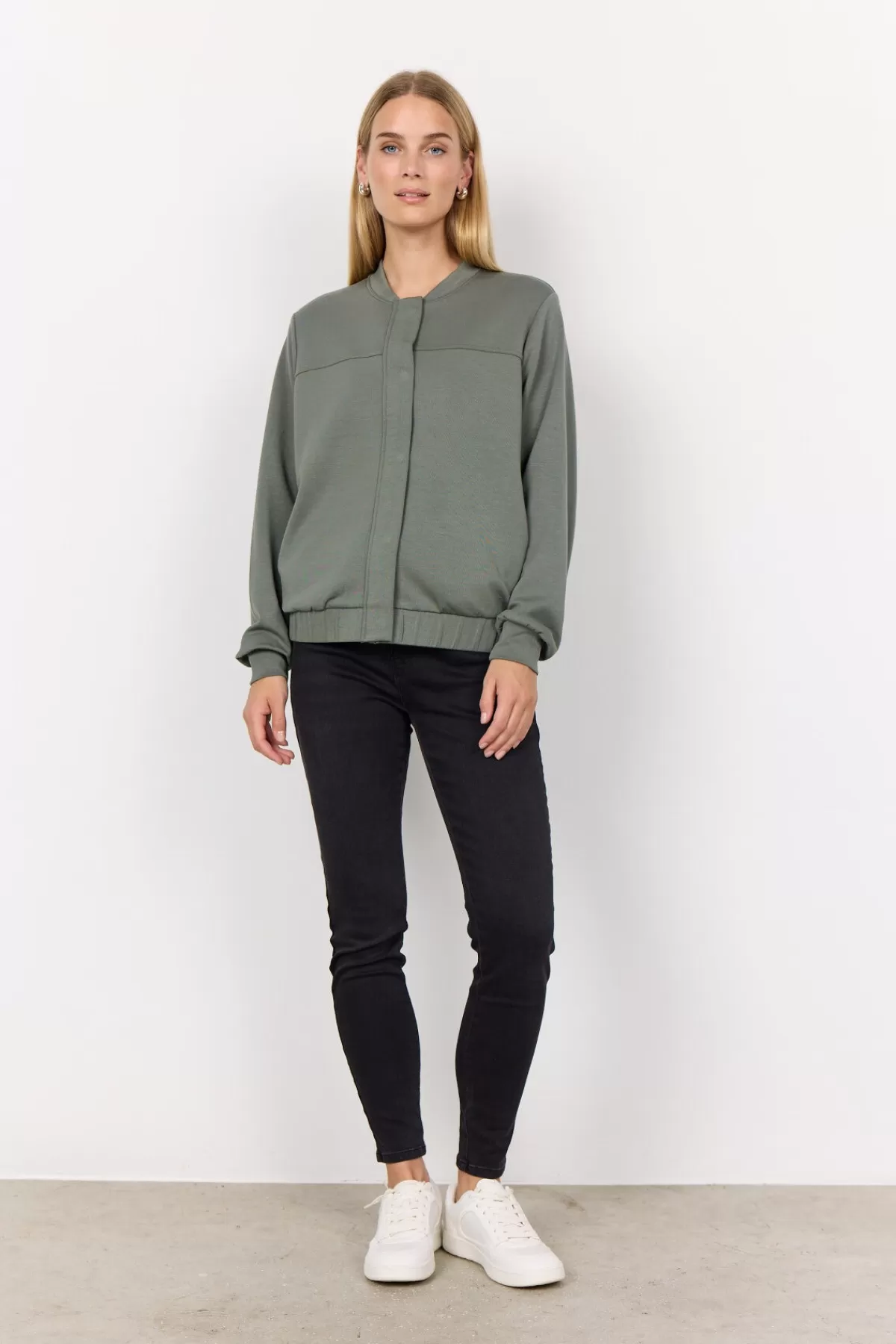 Soyaconcept Comfy | Cardigans-SC-BANU 225 Sweatshirt Dusty green