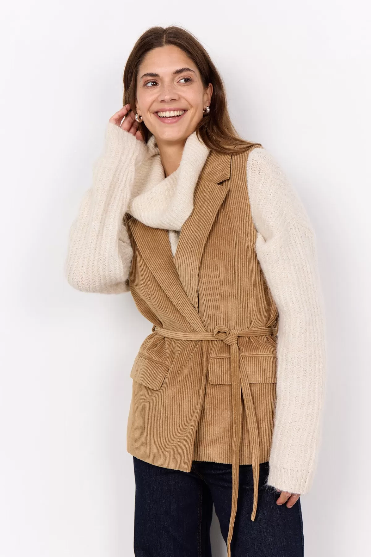 Soyaconcept T-Shirts And Tops | Blazers-SC-BINDI 15 Waistcoat Camel