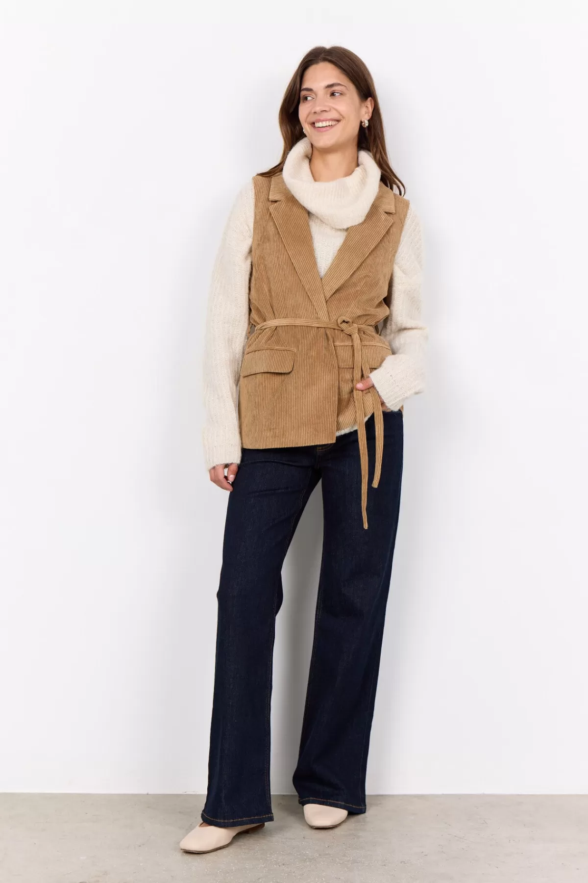 Soyaconcept T-Shirts And Tops | Blazers-SC-BINDI 15 Waistcoat Camel