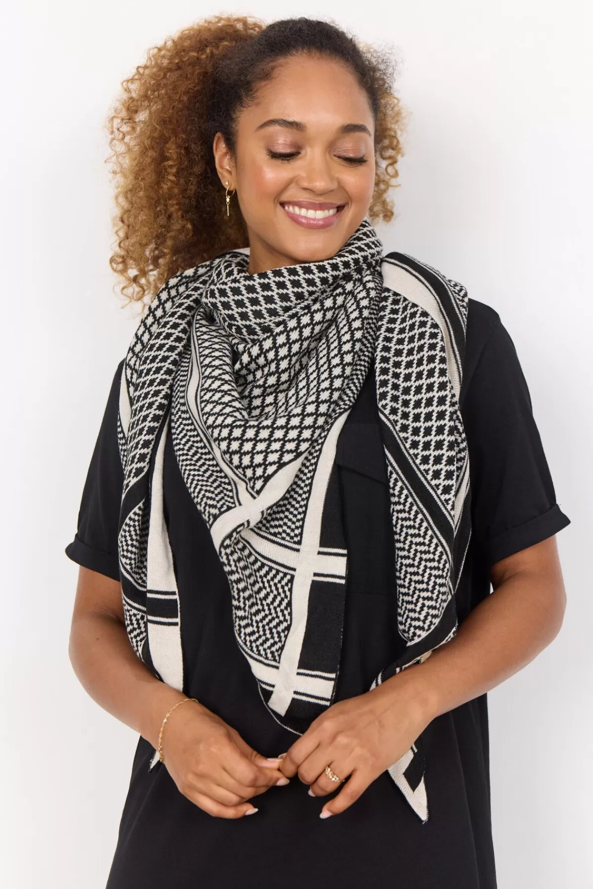 Soyaconcept Accessories-SC-BUKET 3 Scarf Cream