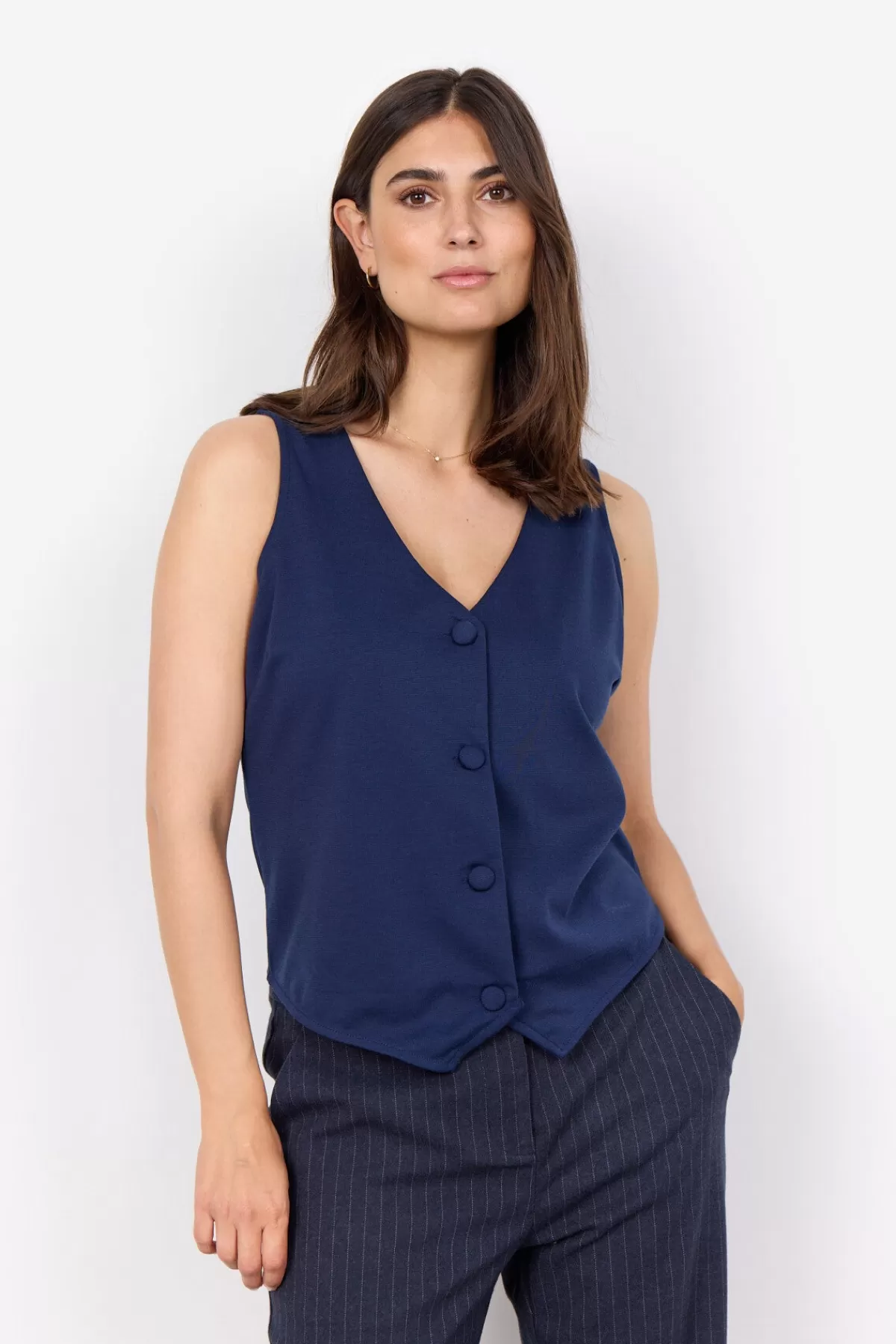 Soyaconcept T-Shirts And Tops | Blazers-SC-DANIELA 10 Waistcoat Dark blue