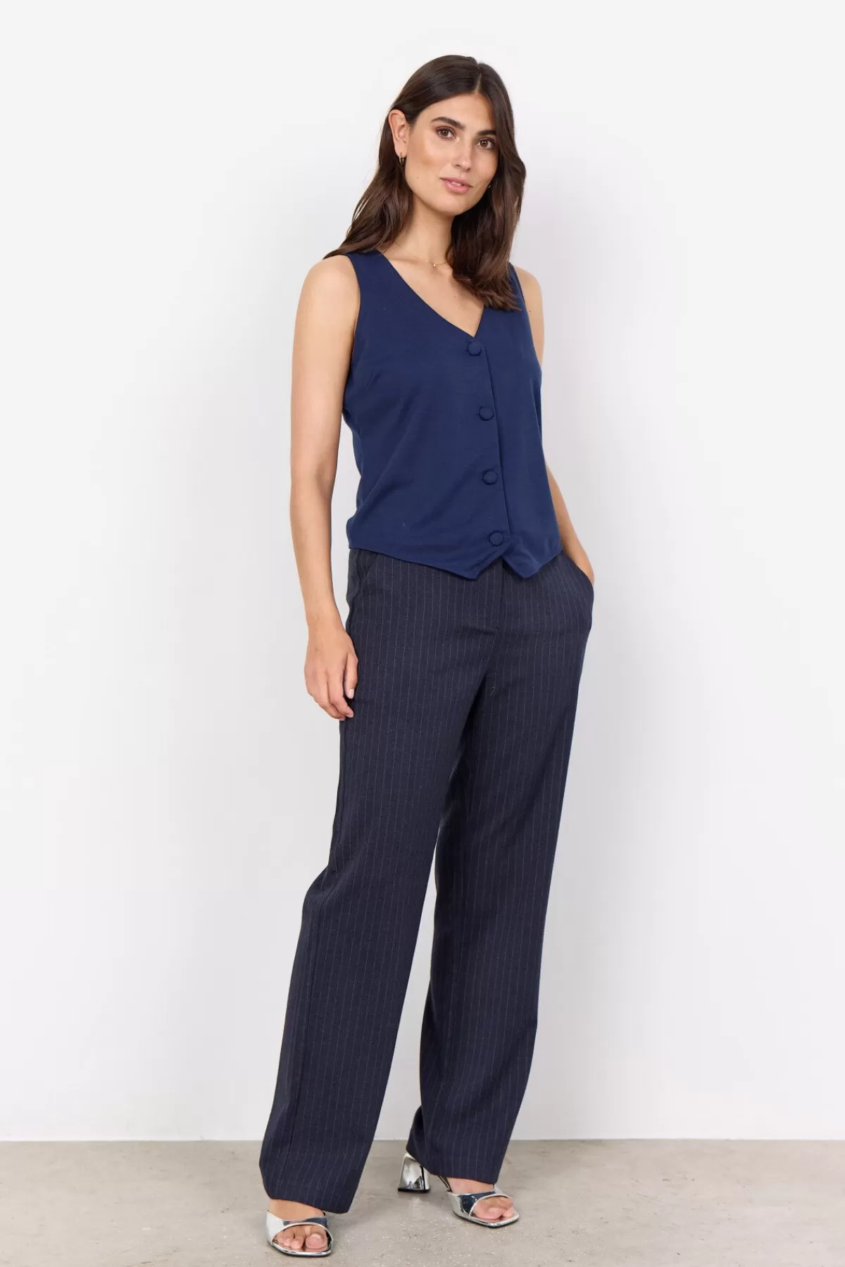 Soyaconcept T-Shirts And Tops | Blazers-SC-DANIELA 10 Waistcoat Dark blue