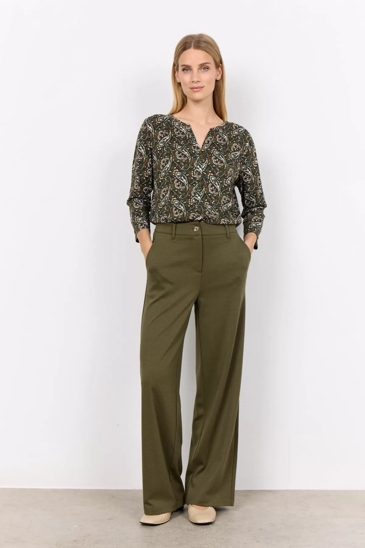Soyaconcept Pants-SC-DANIELA 9 Pants Olive