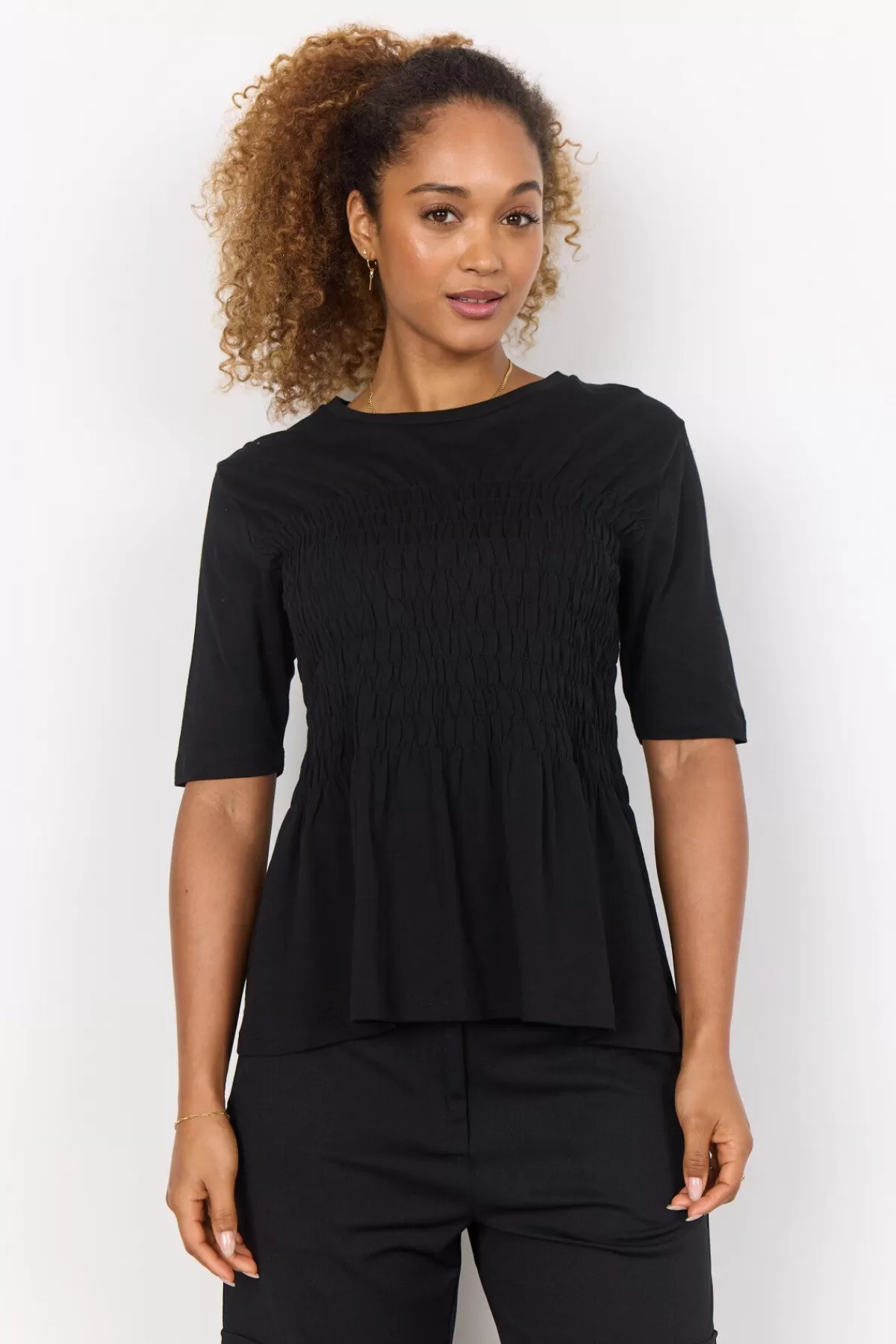 Soyaconcept T-Shirts And Tops-SC-DERBY 43 T-shirt Black