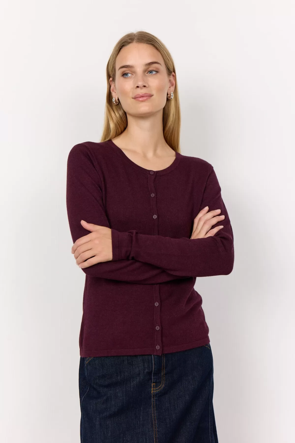 Soyaconcept Knitwear | Cardigans-SC-DOLLIE 446 Cardigan Bordeaux