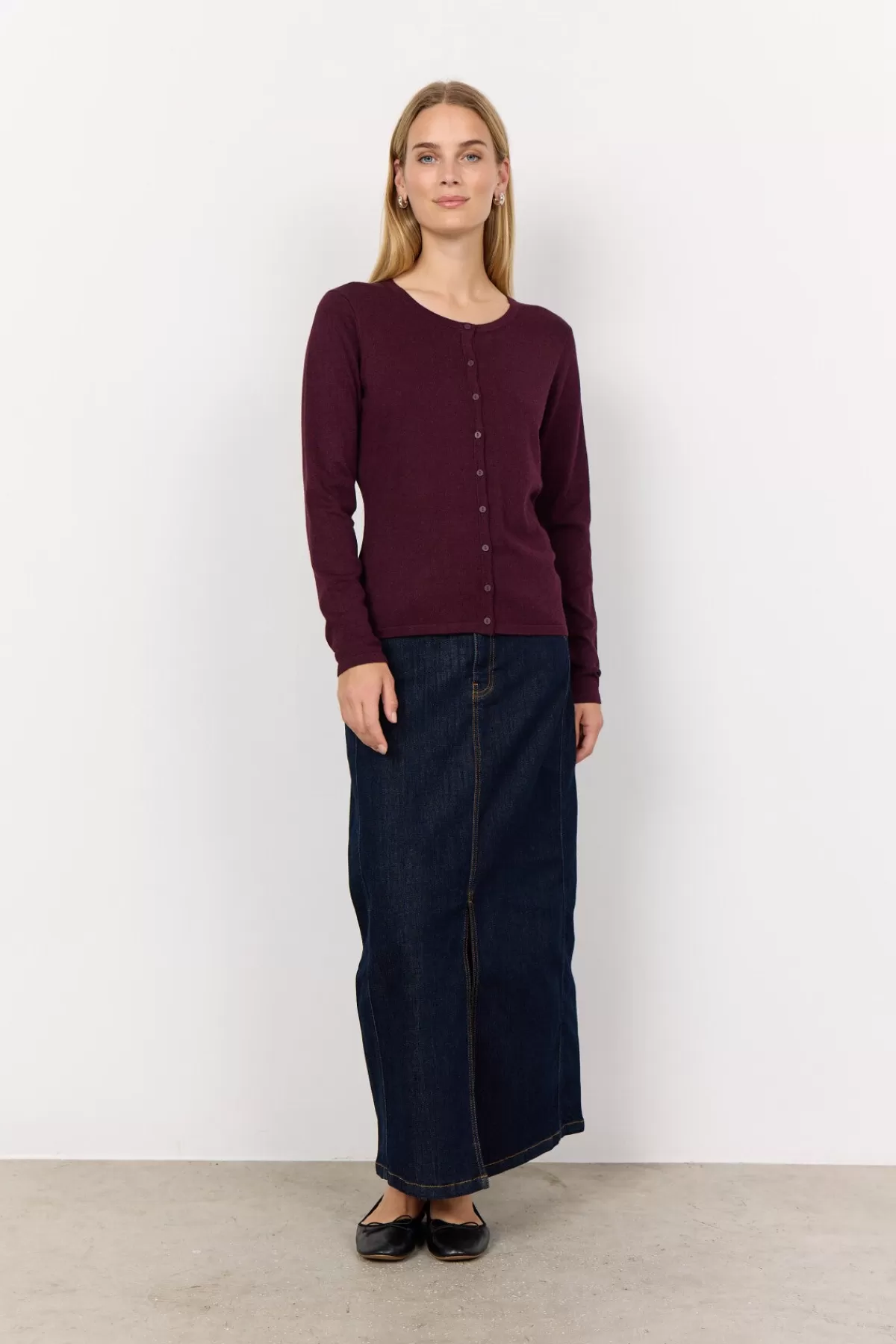 Soyaconcept Knitwear | Cardigans-SC-DOLLIE 446 Cardigan Bordeaux