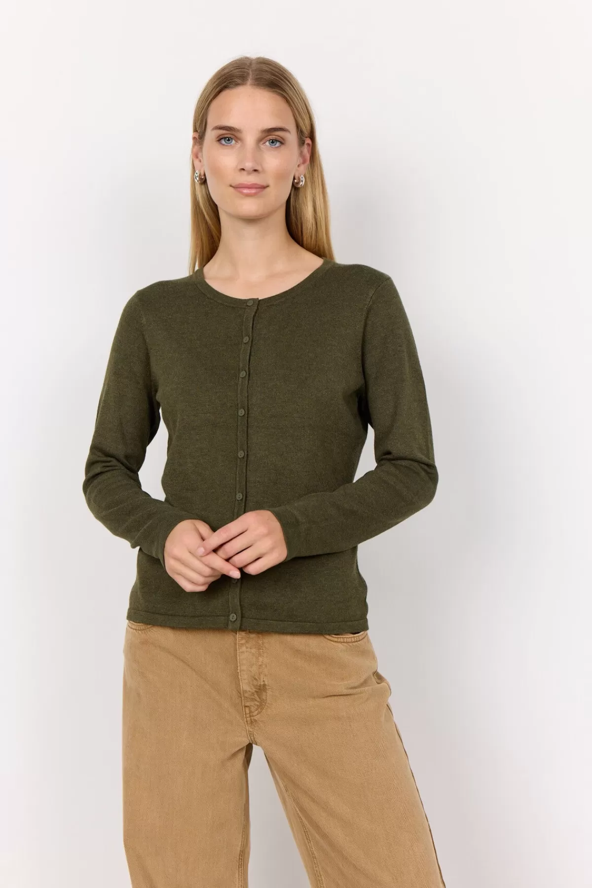 Soyaconcept Knitwear | Cardigans-SC-DOLLIE 446 Cardigan Olive