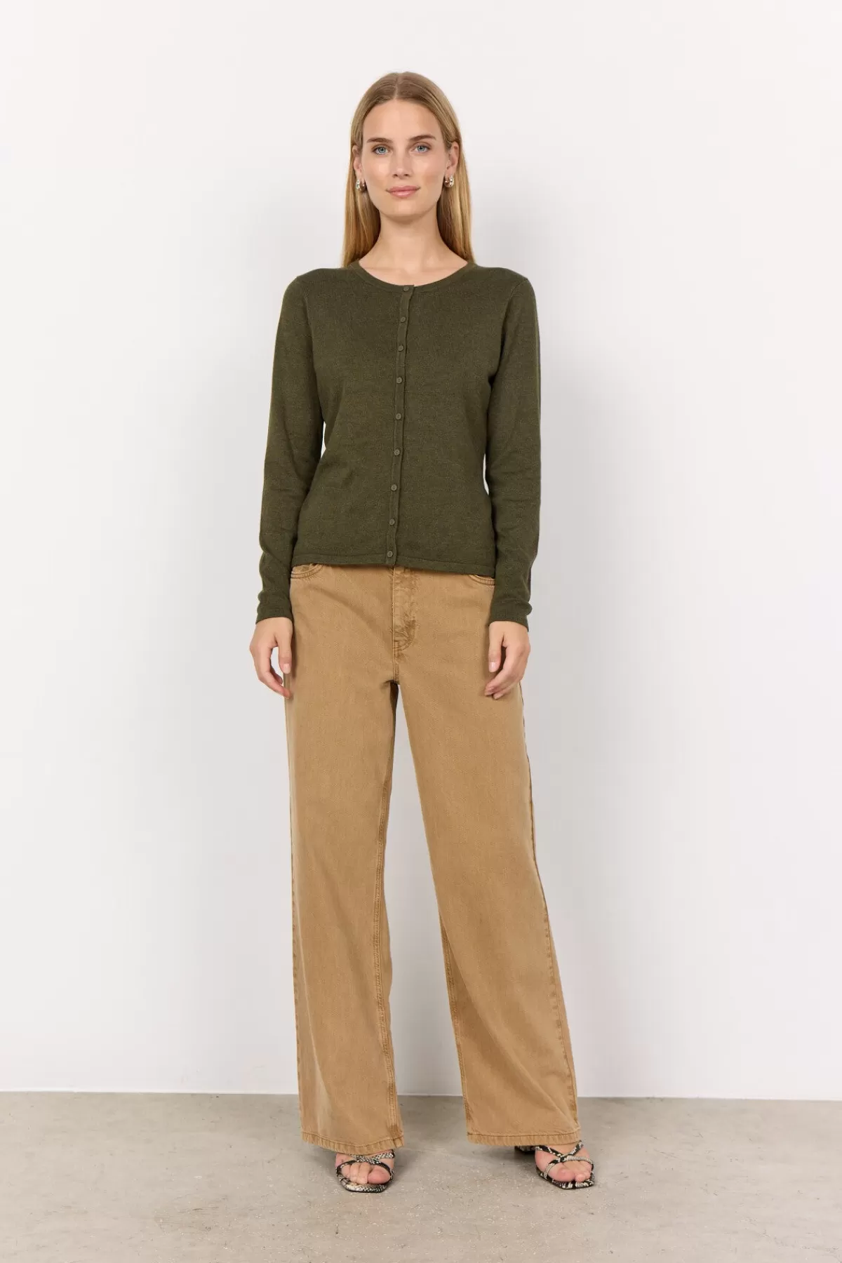 Soyaconcept Knitwear | Cardigans-SC-DOLLIE 446 Cardigan Olive