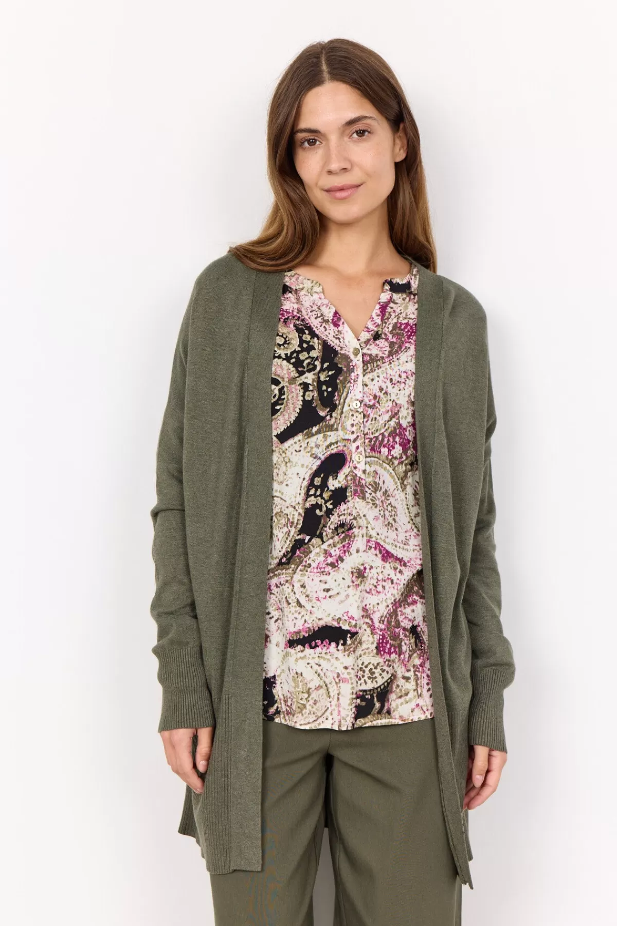 Soyaconcept Knitwear | Cardigans-SC-DOLLIE 523 Cardigan Dark green