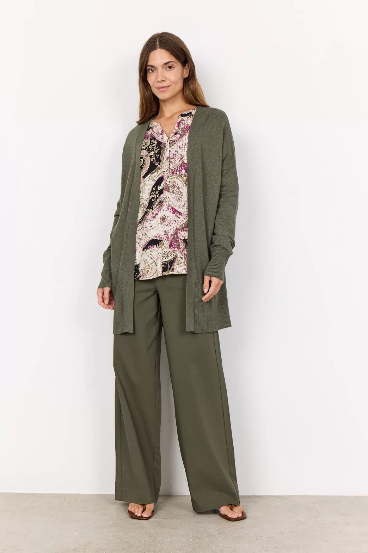 Soyaconcept Knitwear | Cardigans-SC-DOLLIE 523 Cardigan Dark green