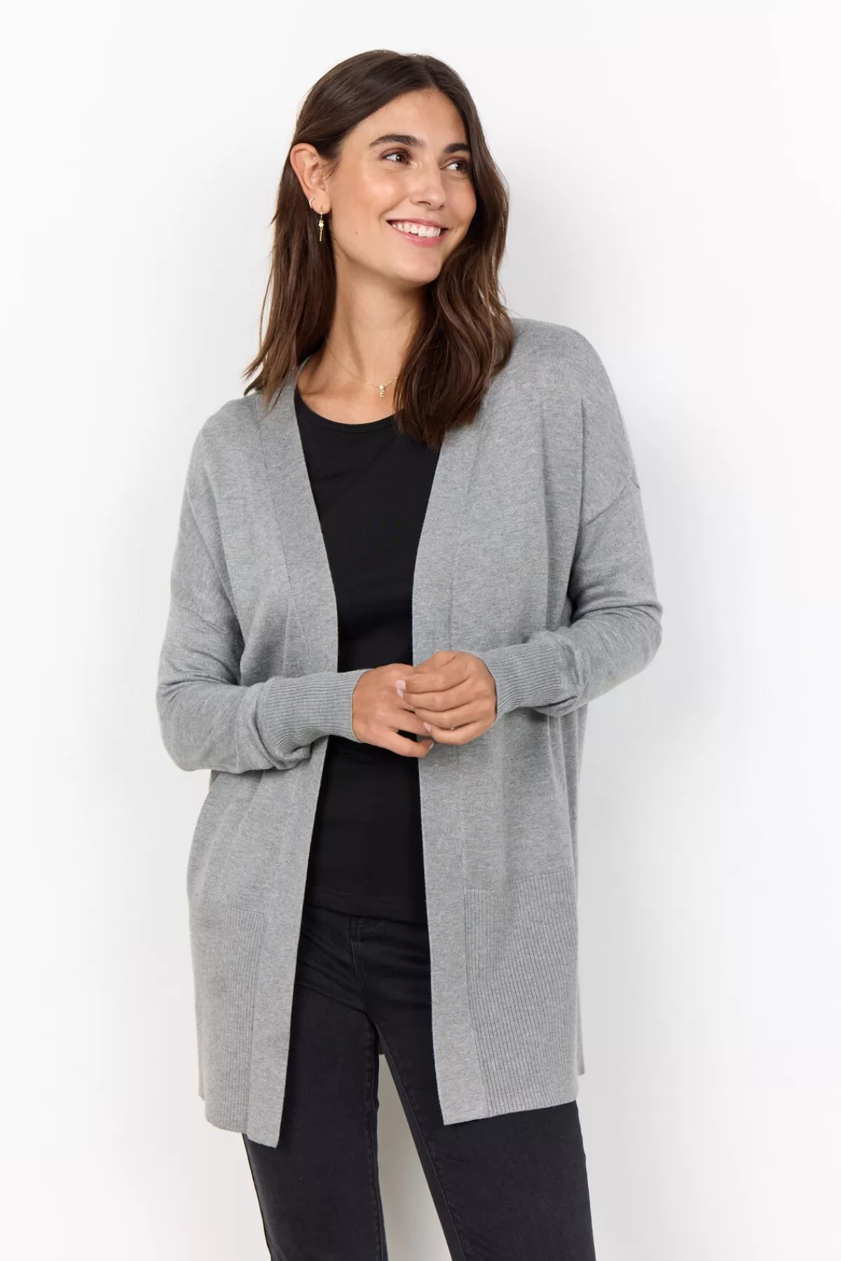 Soyaconcept Knitwear | Cardigans-SC-DOLLIE 523 Cardigan Grey