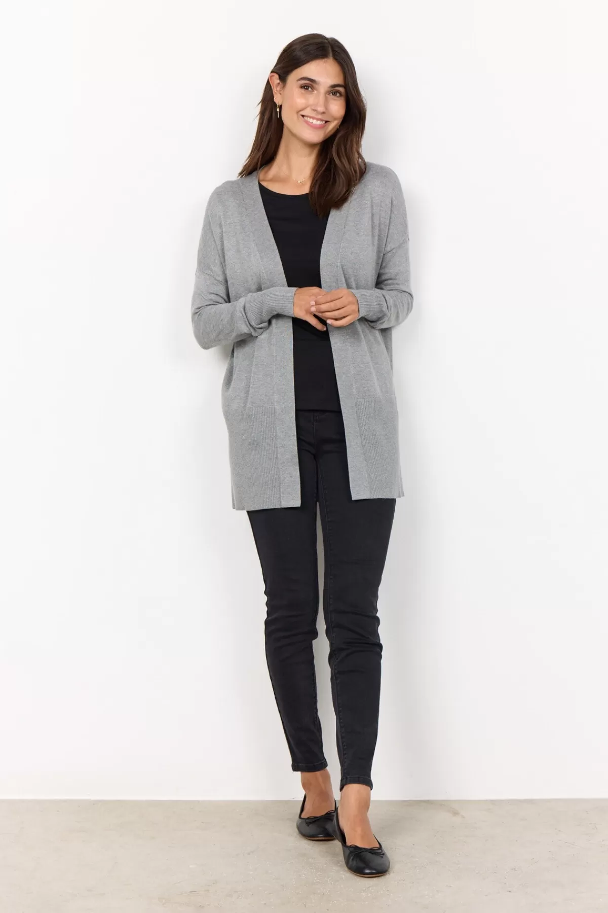 Soyaconcept Knitwear | Cardigans-SC-DOLLIE 523 Cardigan Grey