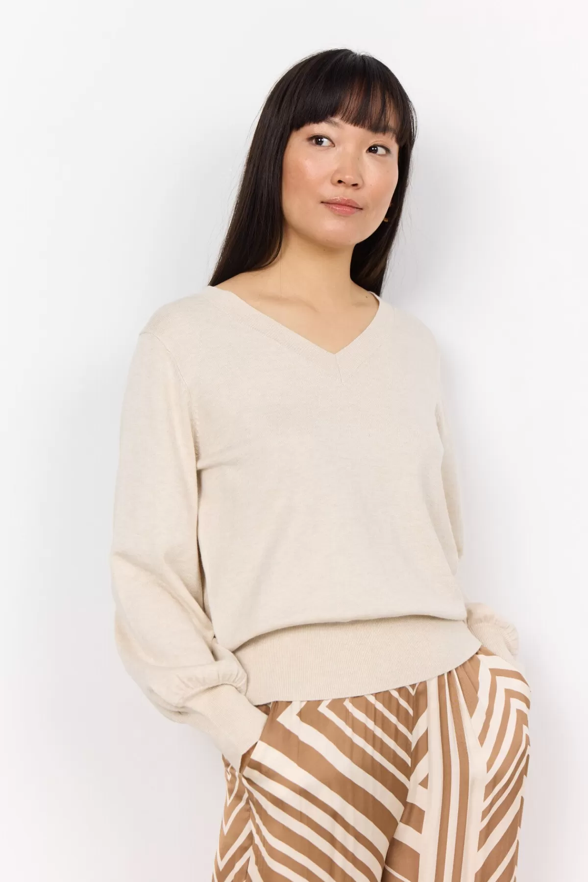 Soyaconcept Knitwear-SC-DOLLIE 738 Pullover Cream