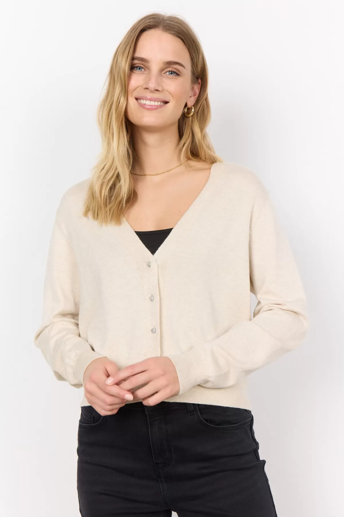 Soyaconcept Knitwear | Cardigans-SC-DOLLIE 746 Cardigan Cream