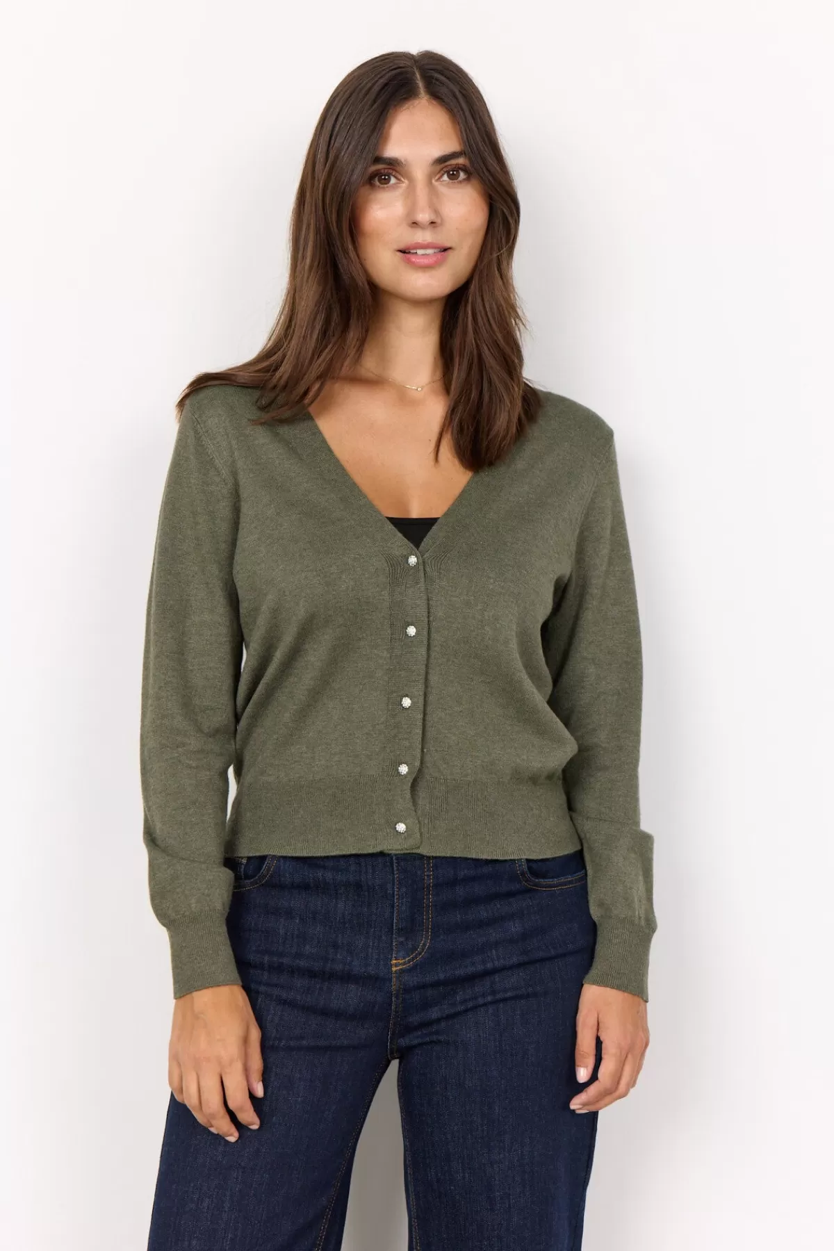Soyaconcept Knitwear | Cardigans-SC-DOLLIE 746 Cardigan Dark green