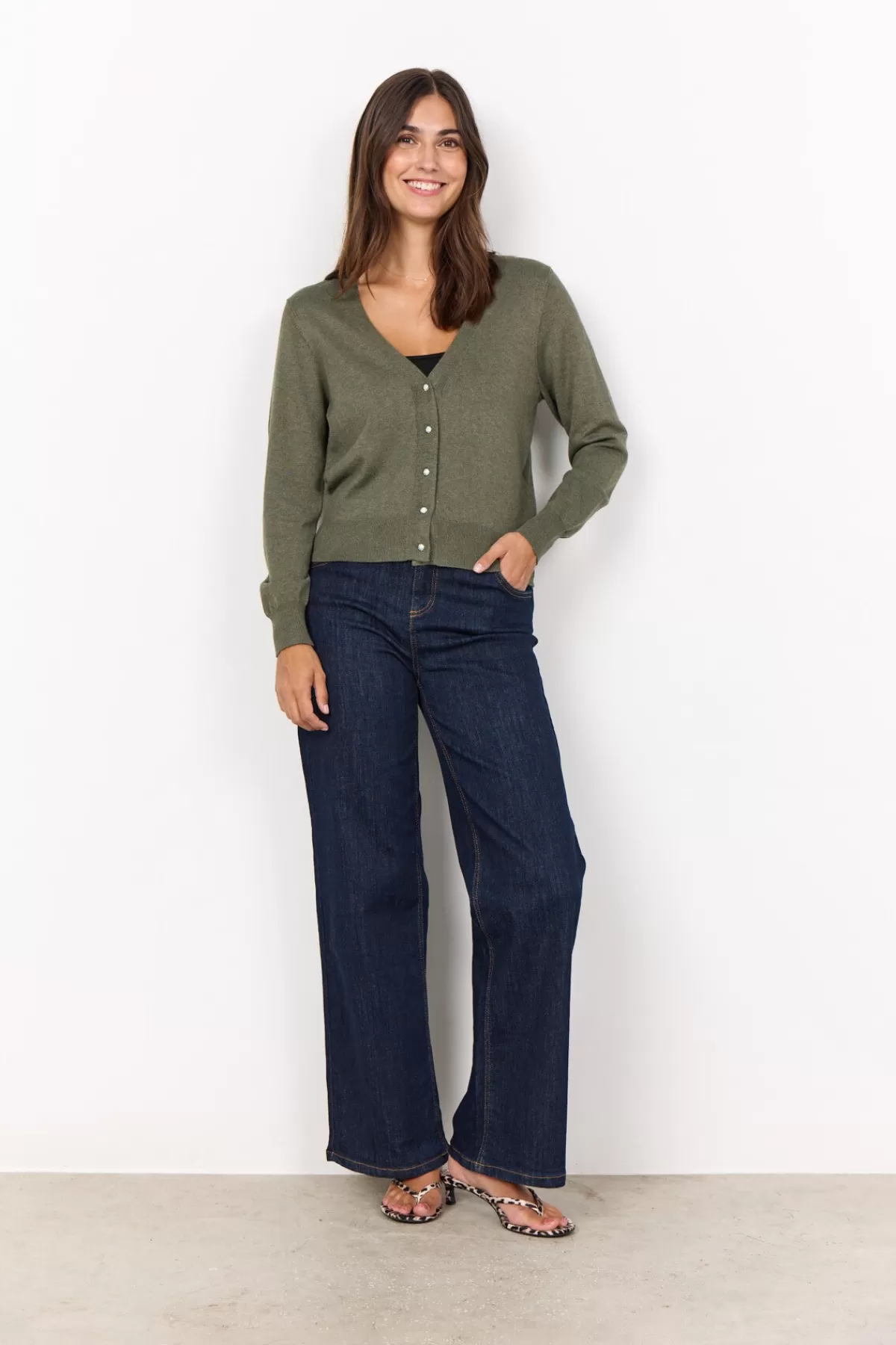 Soyaconcept Knitwear | Cardigans-SC-DOLLIE 746 Cardigan Dark green
