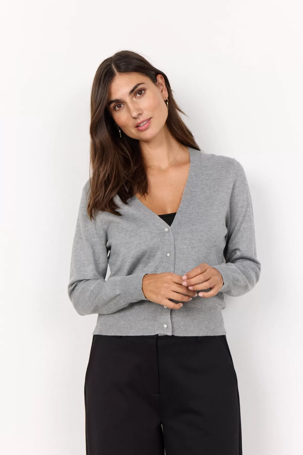 Soyaconcept Knitwear | Cardigans-SC-DOLLIE 746 Cardigan Grey