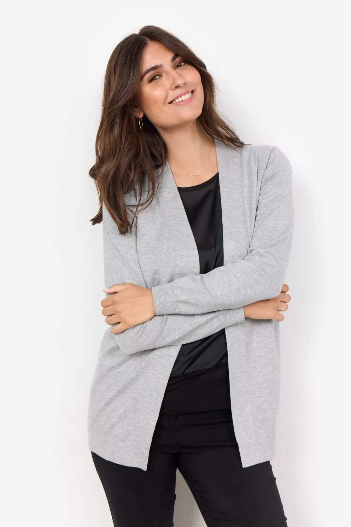 Soyaconcept Knitwear | Cardigans-SC-DOLLIE 759 Cardigan Light grey
