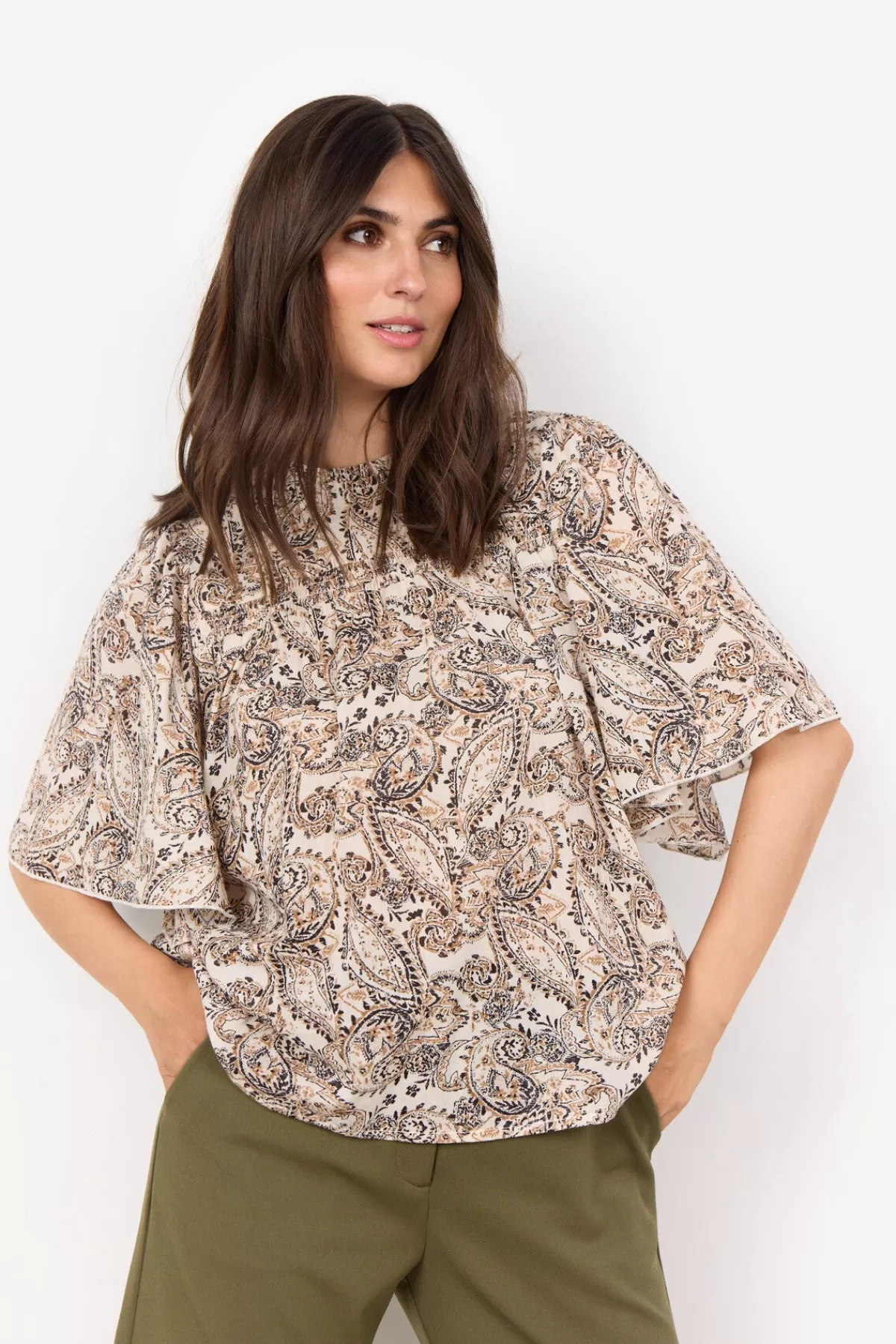 Soyaconcept Blouses And Shirts-SC-FATIMA 1 Blouse Camel