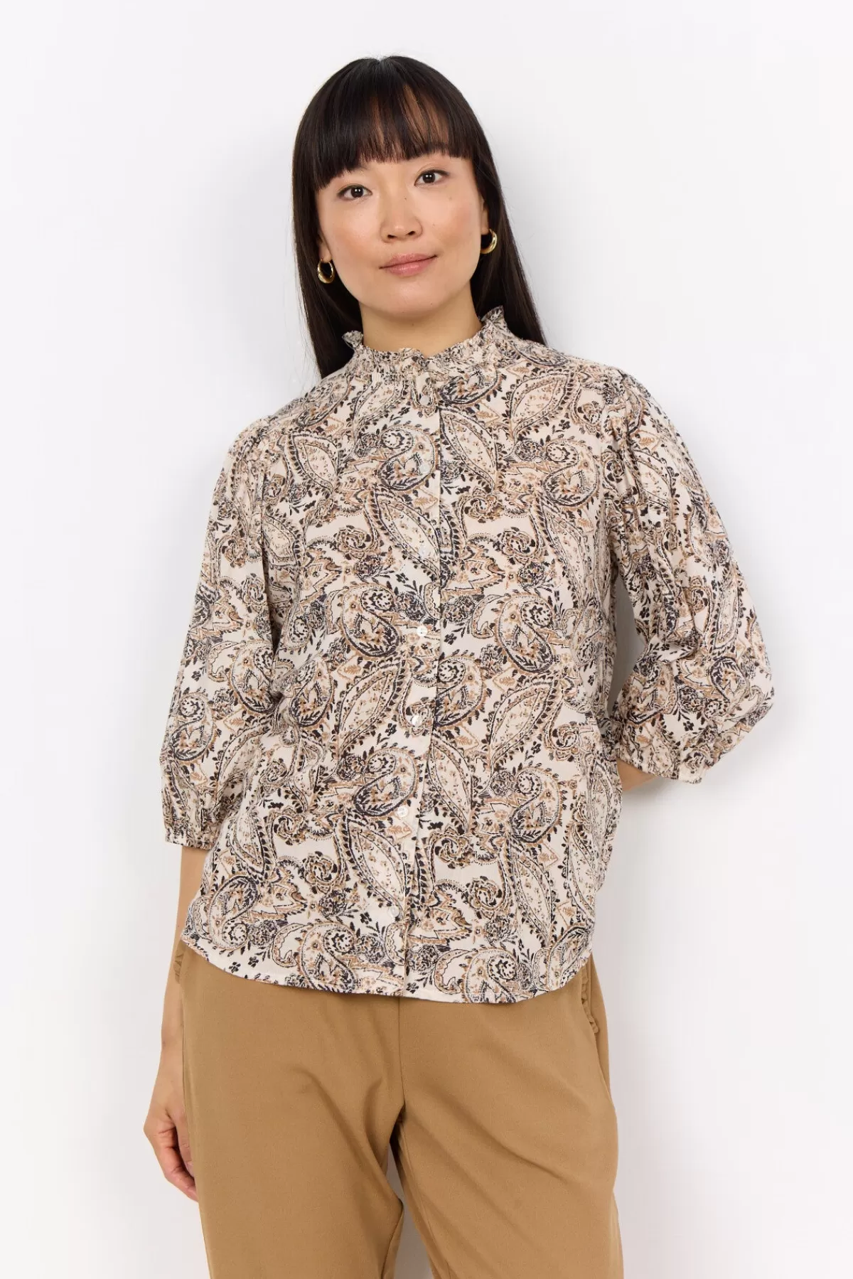 Soyaconcept Blouses And Shirts-SC-FATIMA 2 Shirt Camel