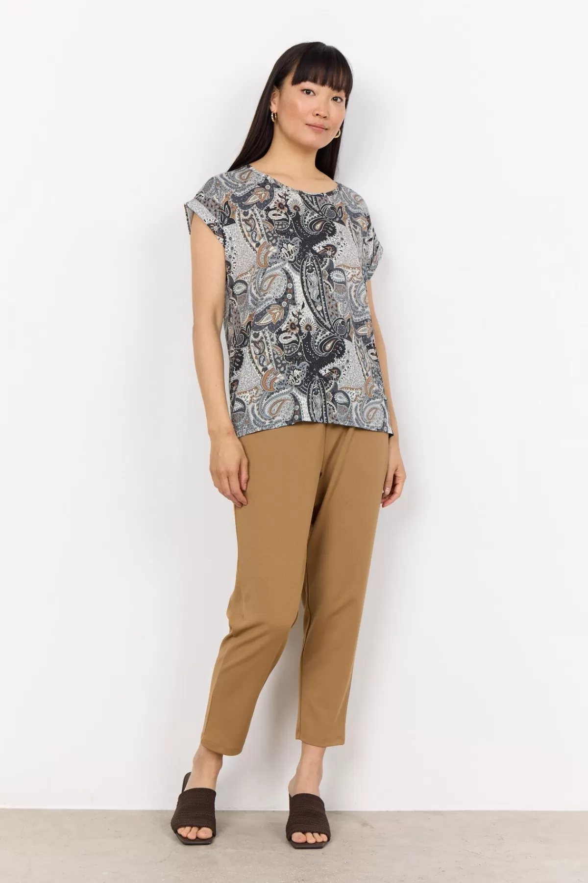 Soyaconcept T-Shirts And Tops-SC-FELICITY AOP 469 T-shirt Black