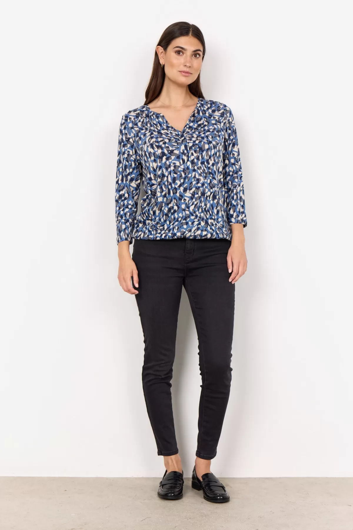 Soyaconcept T-Shirts And Tops-SC-FELICITY AOP 474 T-shirt Dark blue