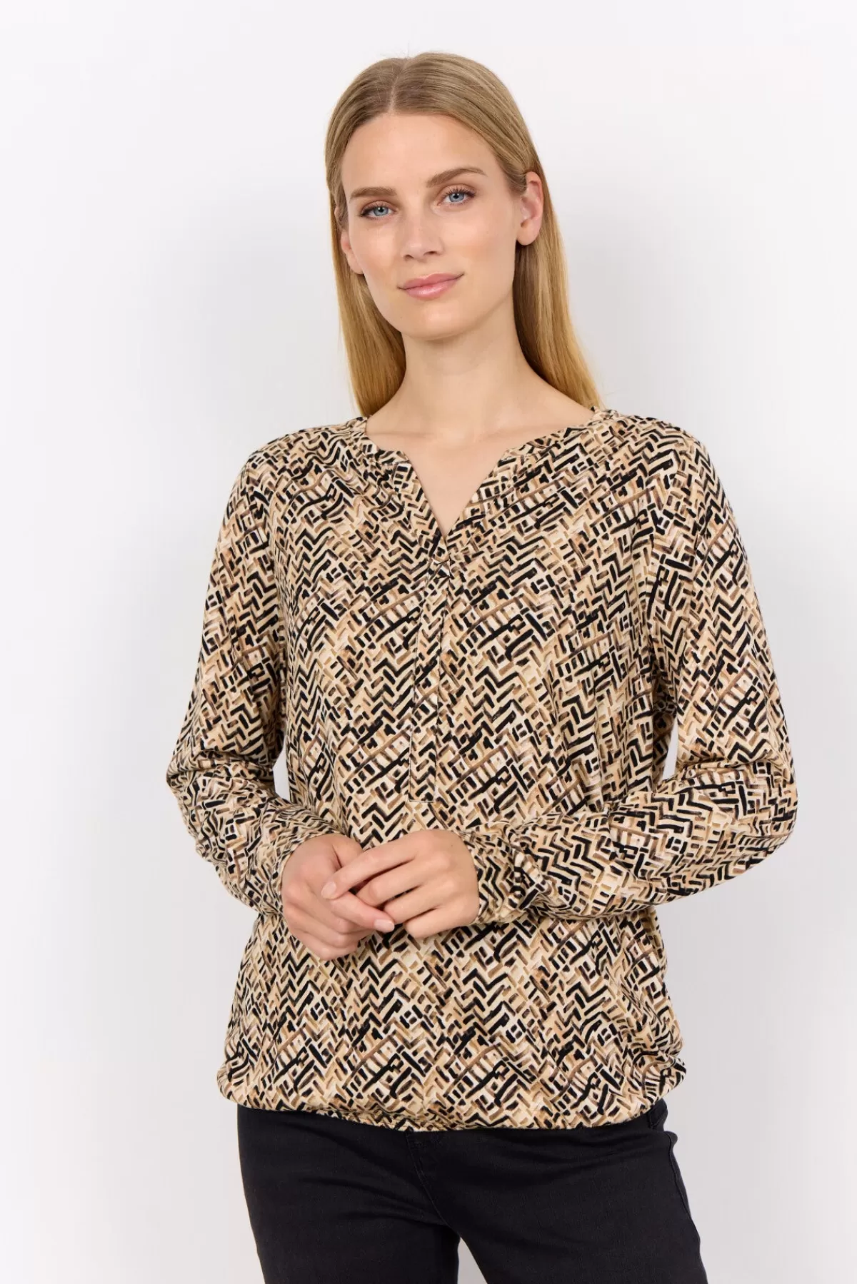Soyaconcept T-Shirts And Tops-SC-FELICITY AOP 477 T-shirt Black