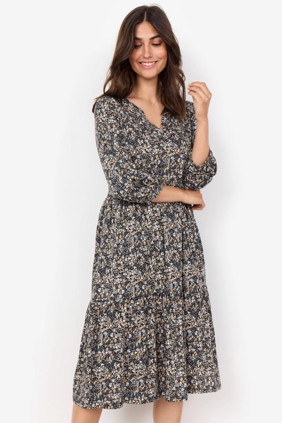 Soyaconcept Dresses-SC-FELICITY AOP 479 Dress Black