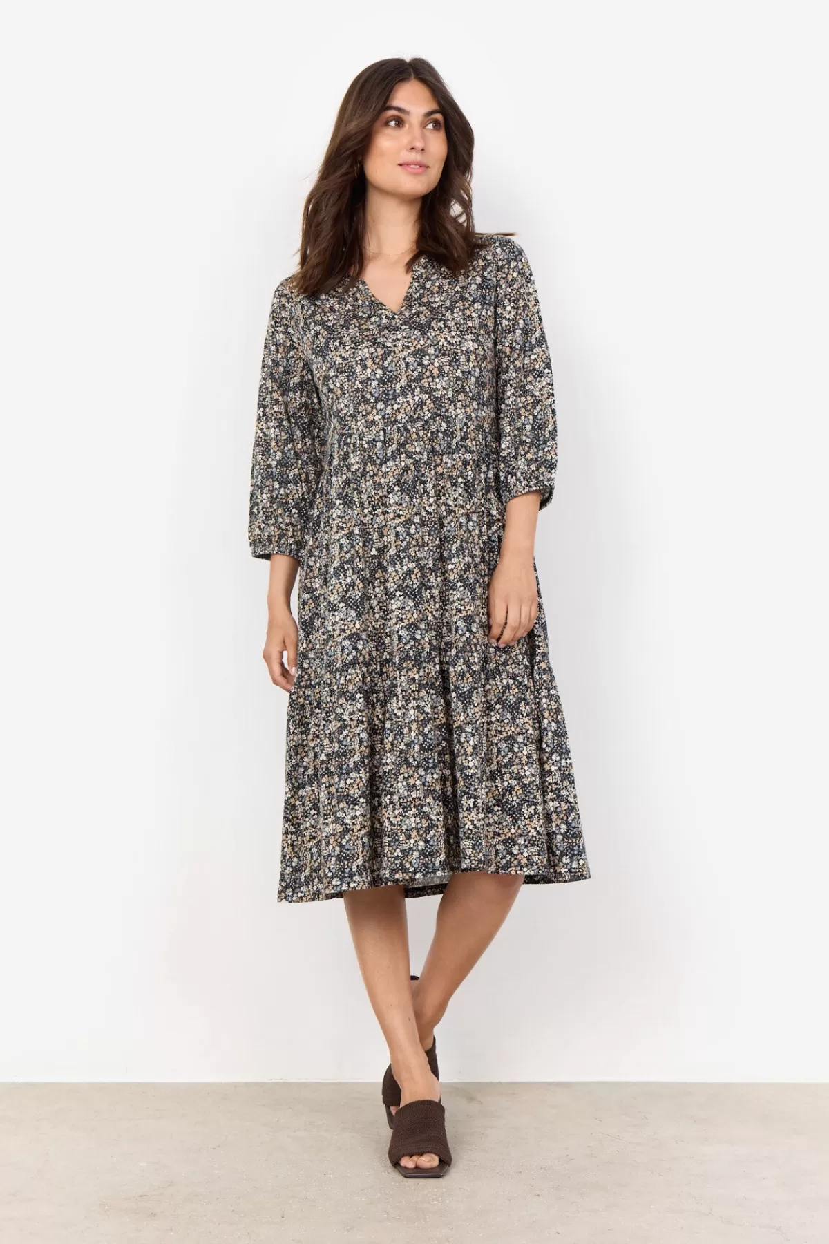 Soyaconcept Dresses-SC-FELICITY AOP 479 Dress Black