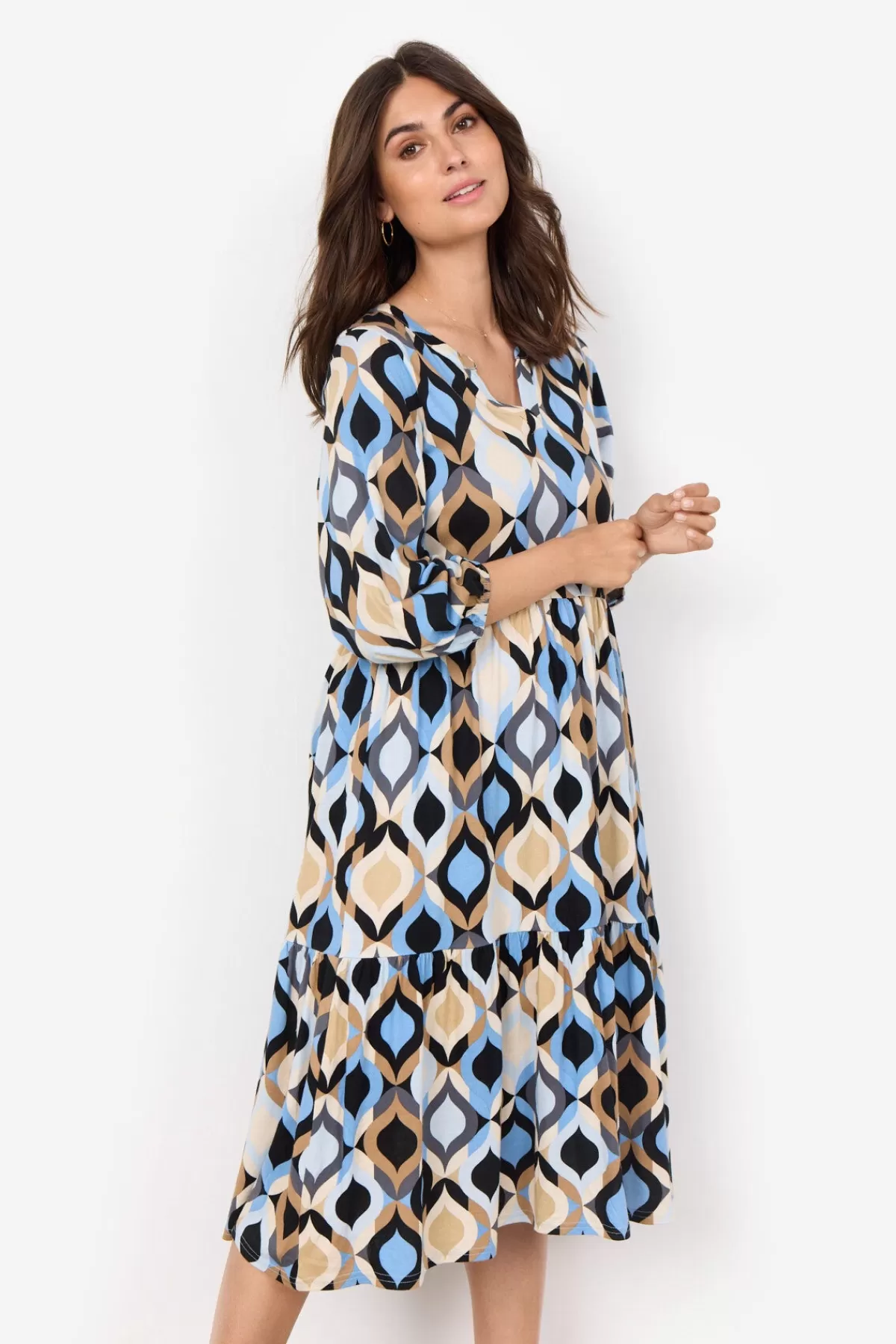 Soyaconcept Dresses-SC-FELICITY AOP 480 Dress Light blue