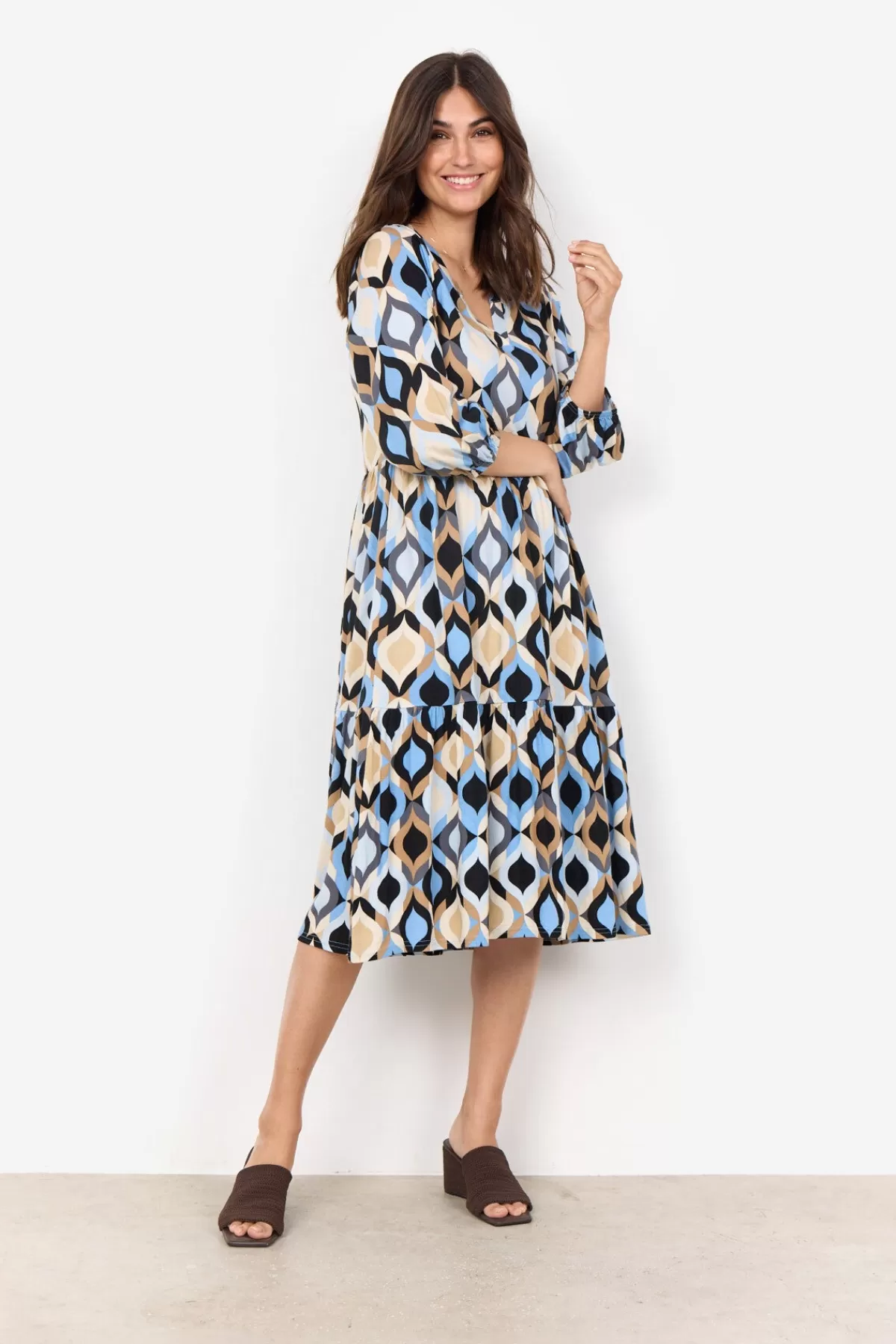 Soyaconcept Dresses-SC-FELICITY AOP 480 Dress Light blue
