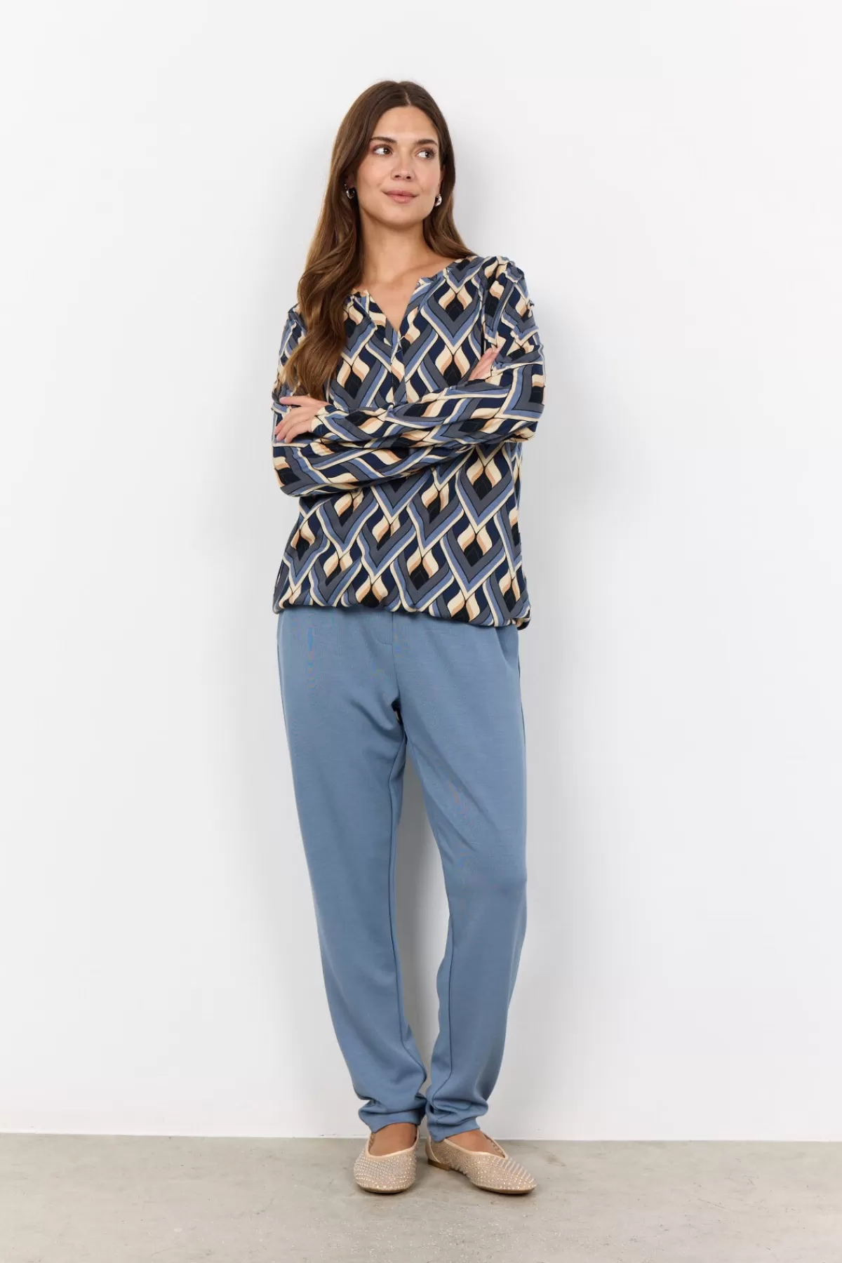 Soyaconcept Blouses And Shirts-SC-FELICITY AOP 481 Blouse Blue