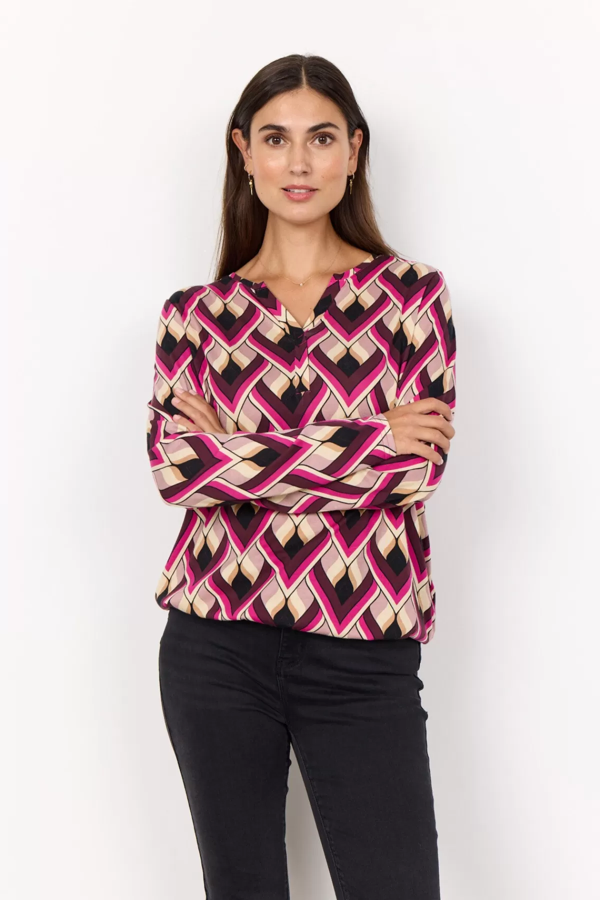 Soyaconcept Blouses And Shirts-SC-FELICITY AOP 481 Blouse Pink