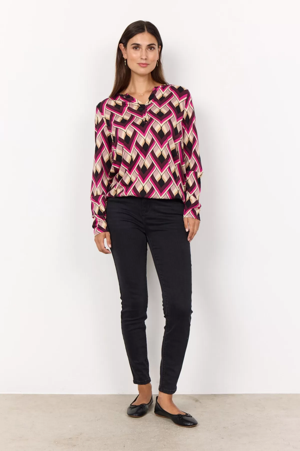 Soyaconcept Blouses And Shirts-SC-FELICITY AOP 481 Blouse Pink