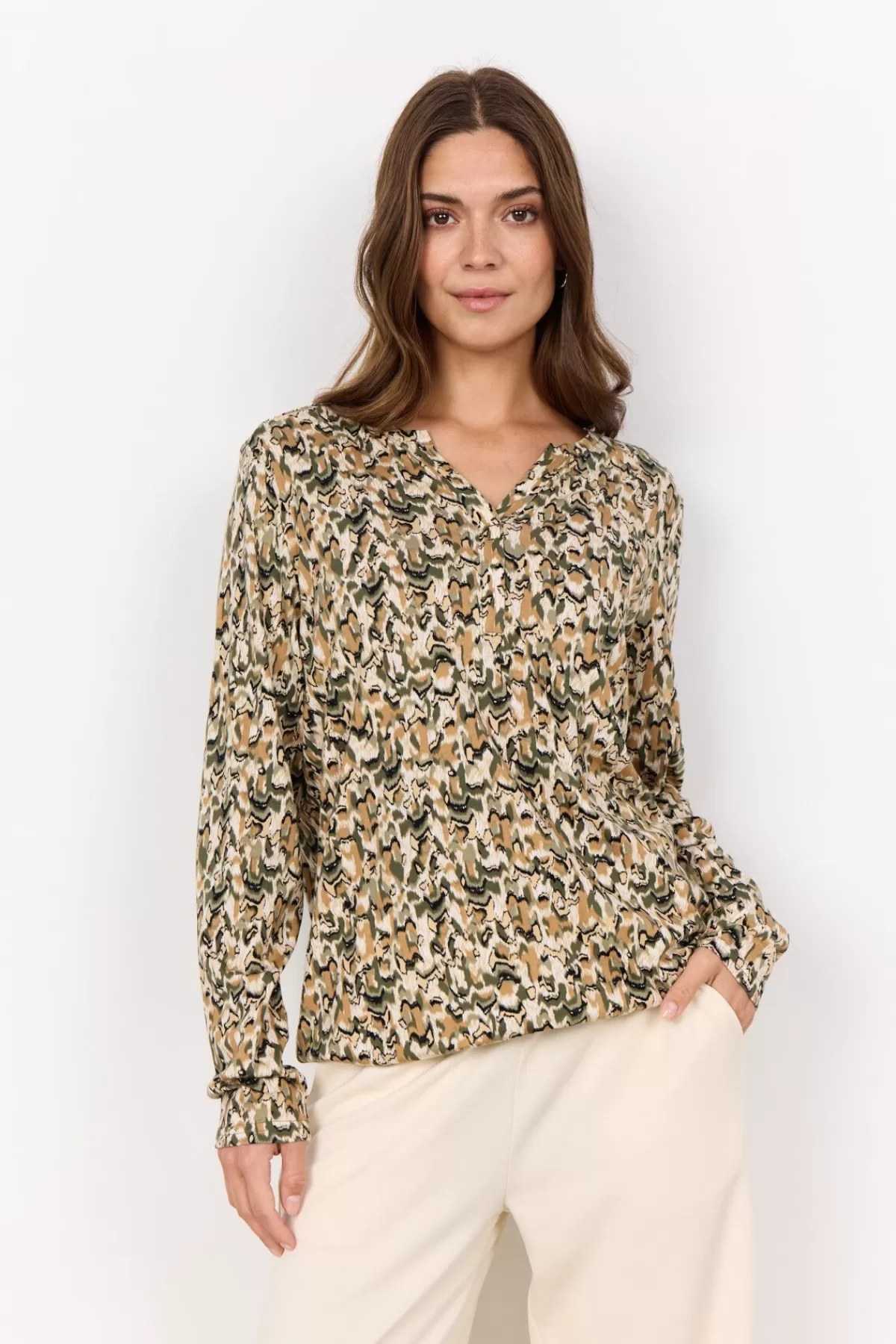 Soyaconcept Blouses And Shirts-SC-FELICITY AOP 482 Blouse Dark green