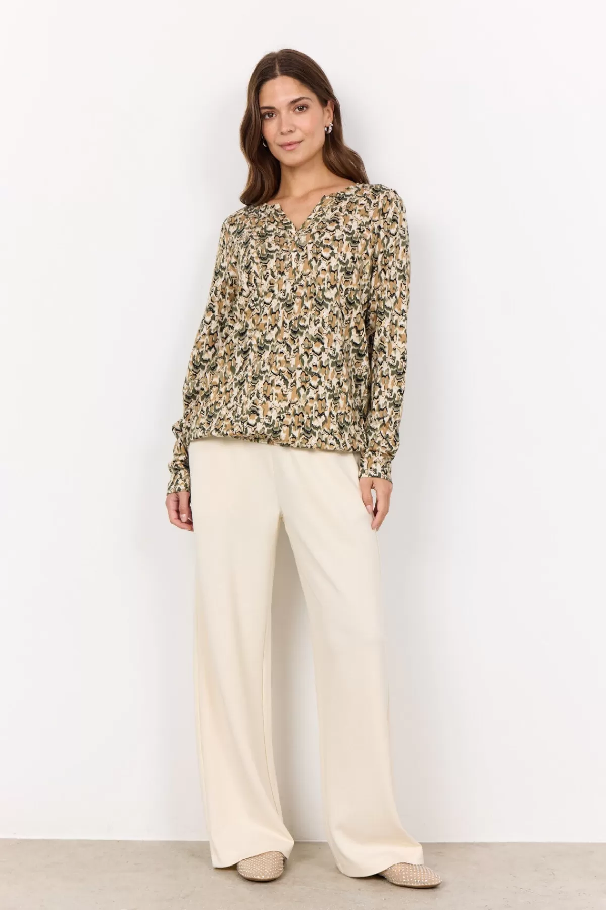 Soyaconcept Blouses And Shirts-SC-FELICITY AOP 482 Blouse Dark green