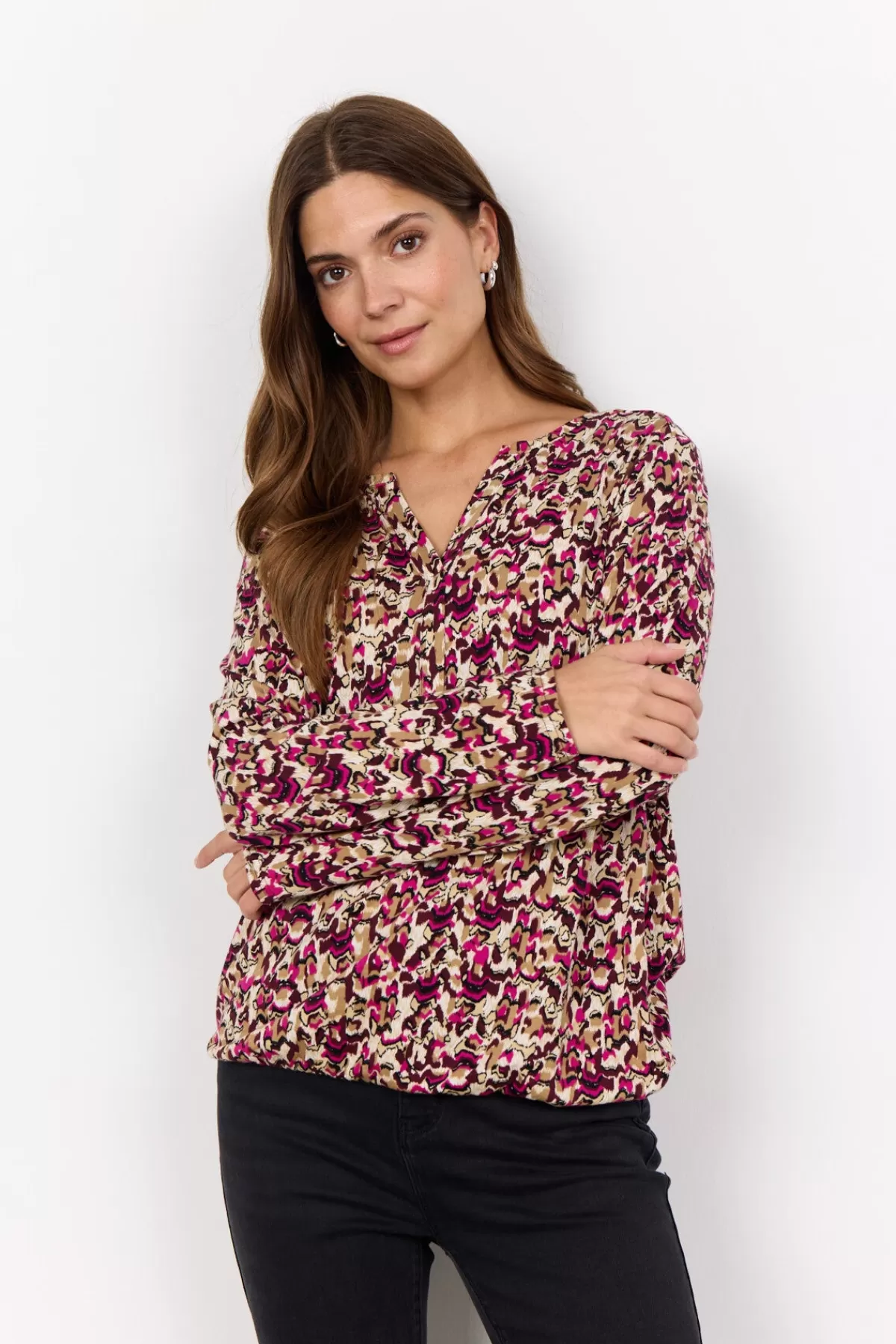 Soyaconcept Blouses And Shirts-SC-FELICITY AOP 482 Blouse Pink