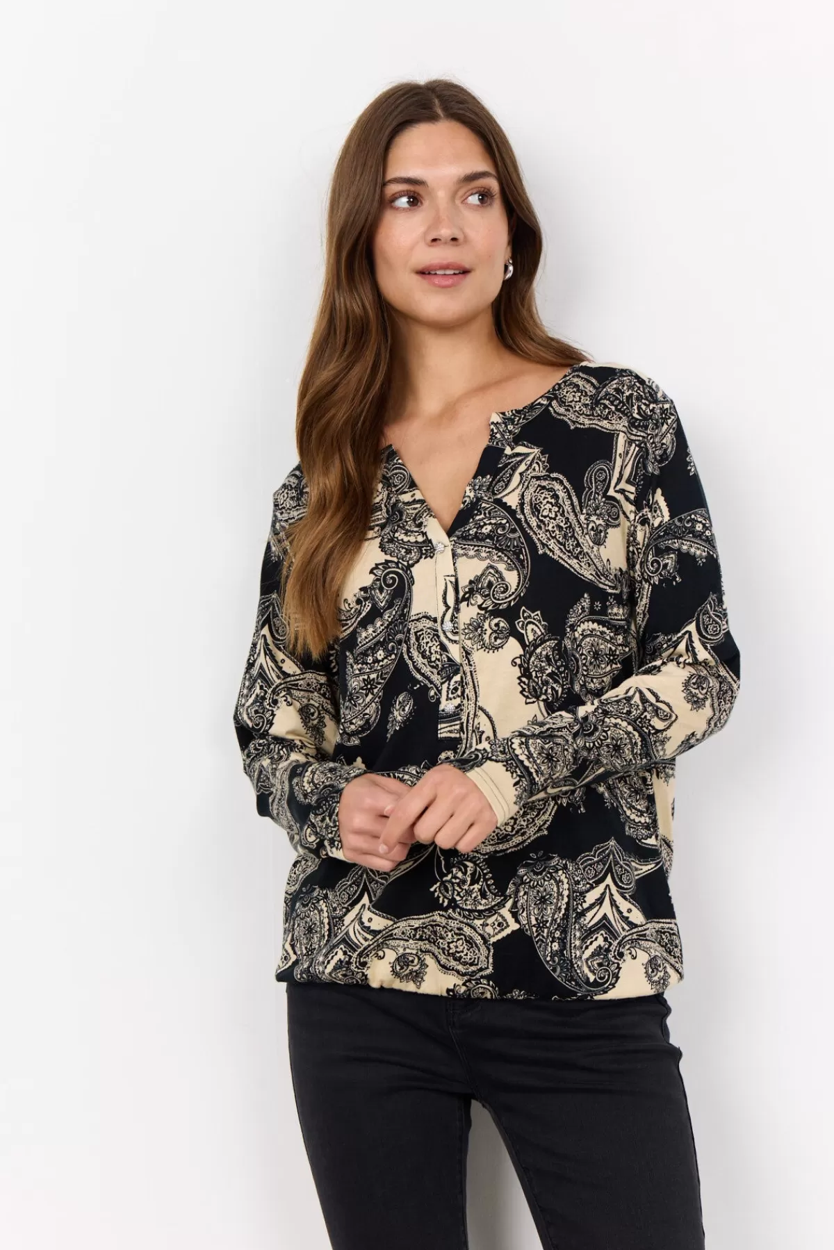 Soyaconcept Blouses And Shirts-SC-FELICITY AOP 483 Blouse Black