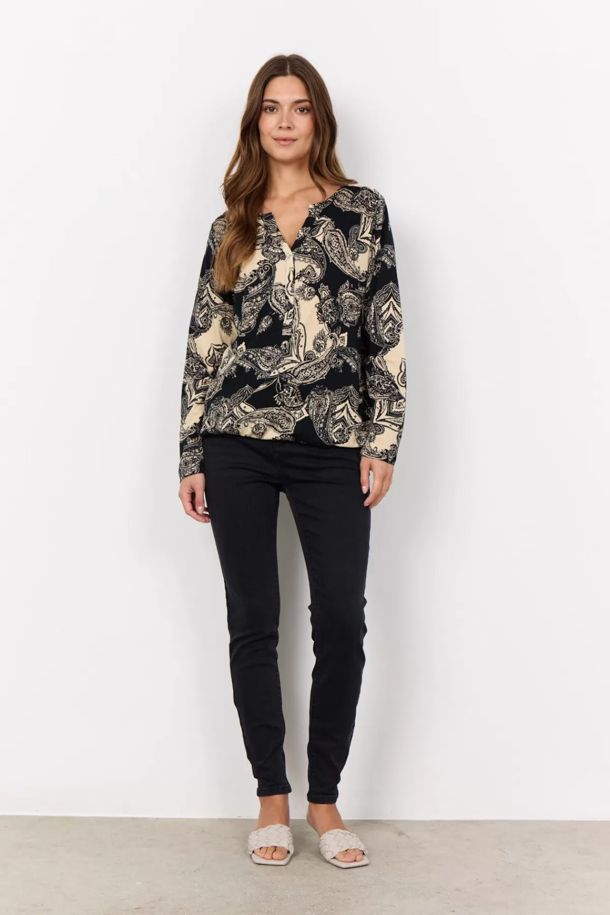 Soyaconcept Blouses And Shirts-SC-FELICITY AOP 483 Blouse Black